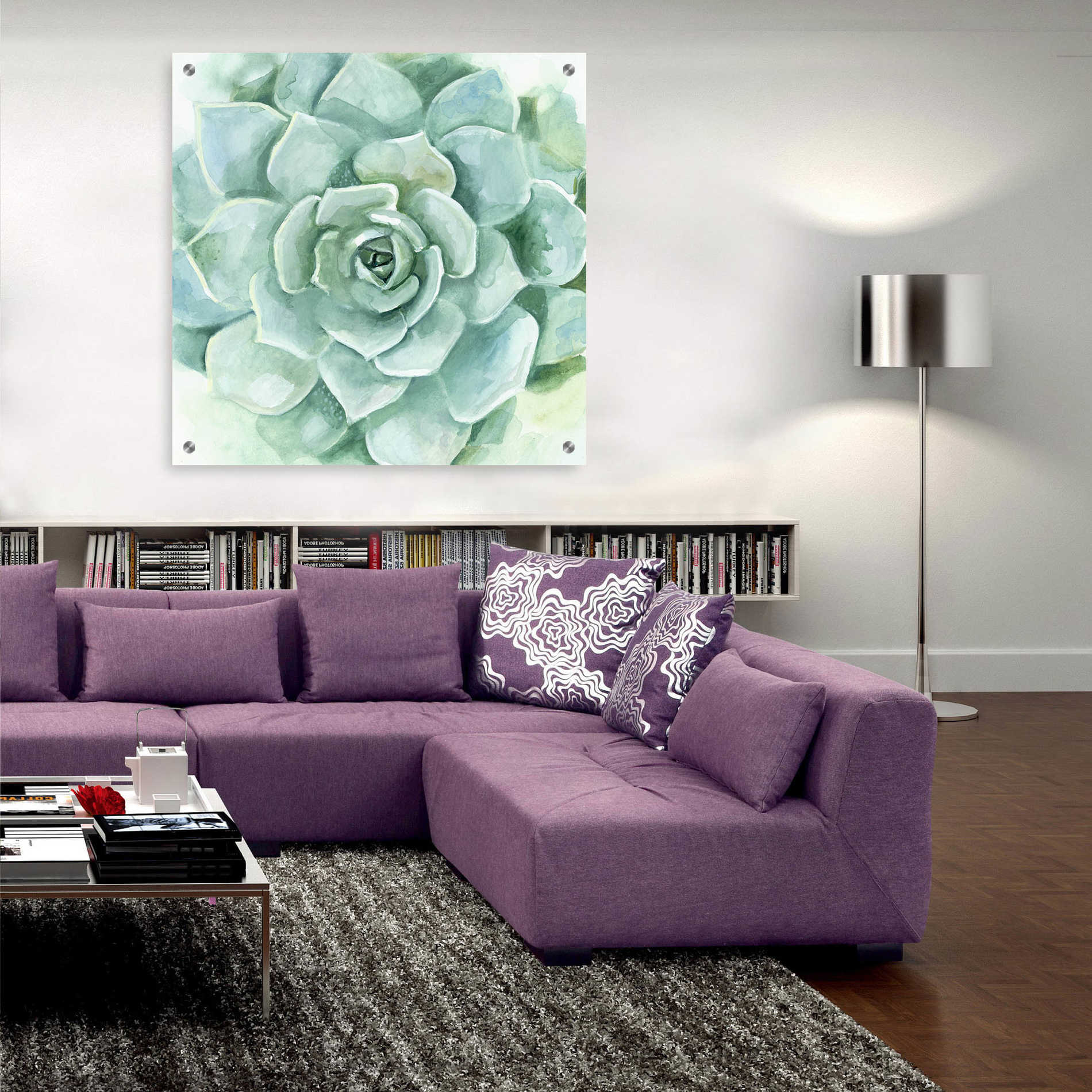 Epic Art 'Verdant Succulent I' by Victoria Borges, Acrylic Glass Wall Art,36x36