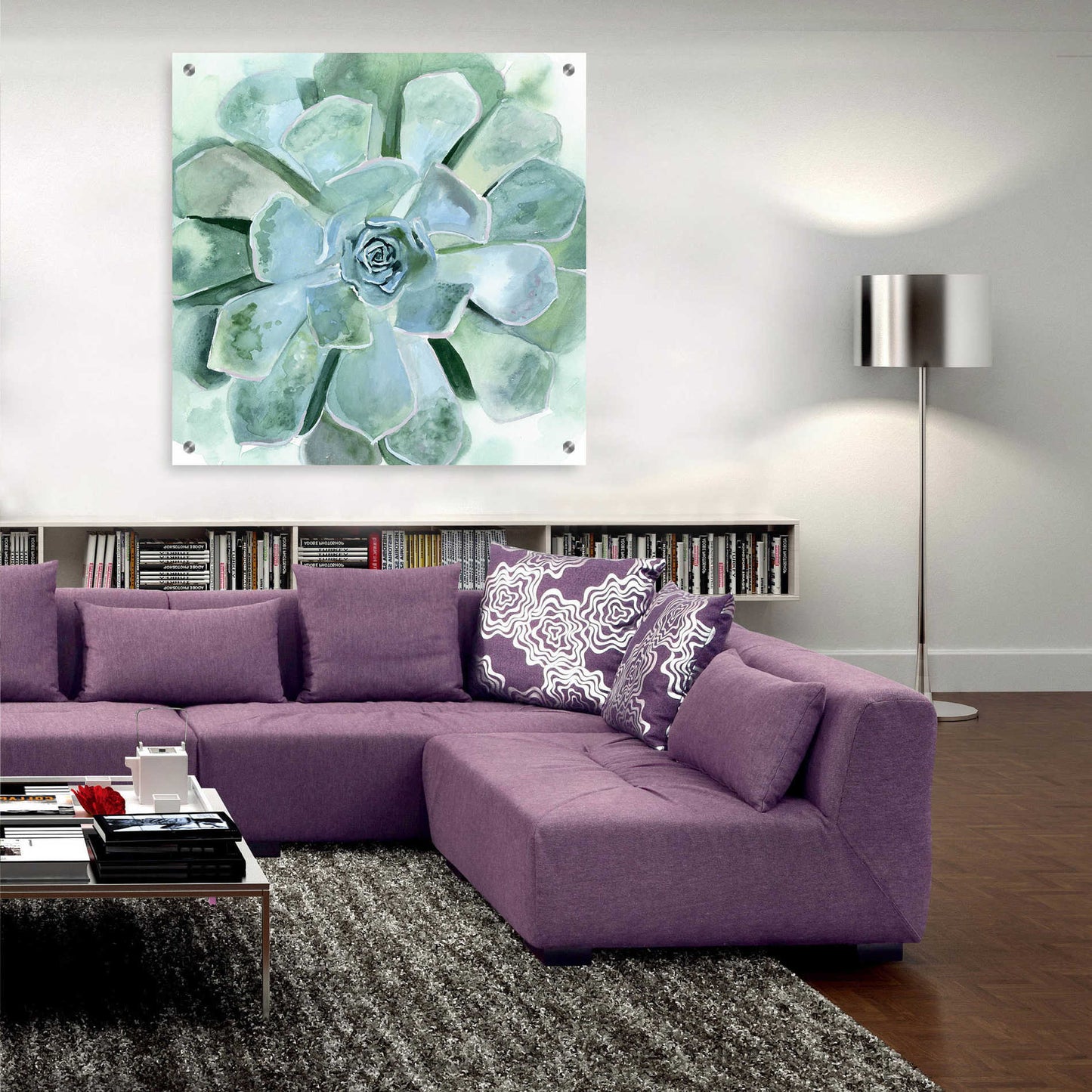 Epic Art 'Verdant Succulent III' by Victoria Borges, Acrylic Glass Wall Art,36x36