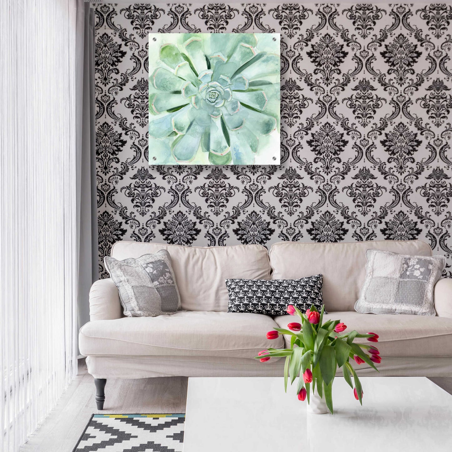 Epic Art 'Verdant Succulent IV' by Victoria Borges, Acrylic Glass Wall Art,24x24