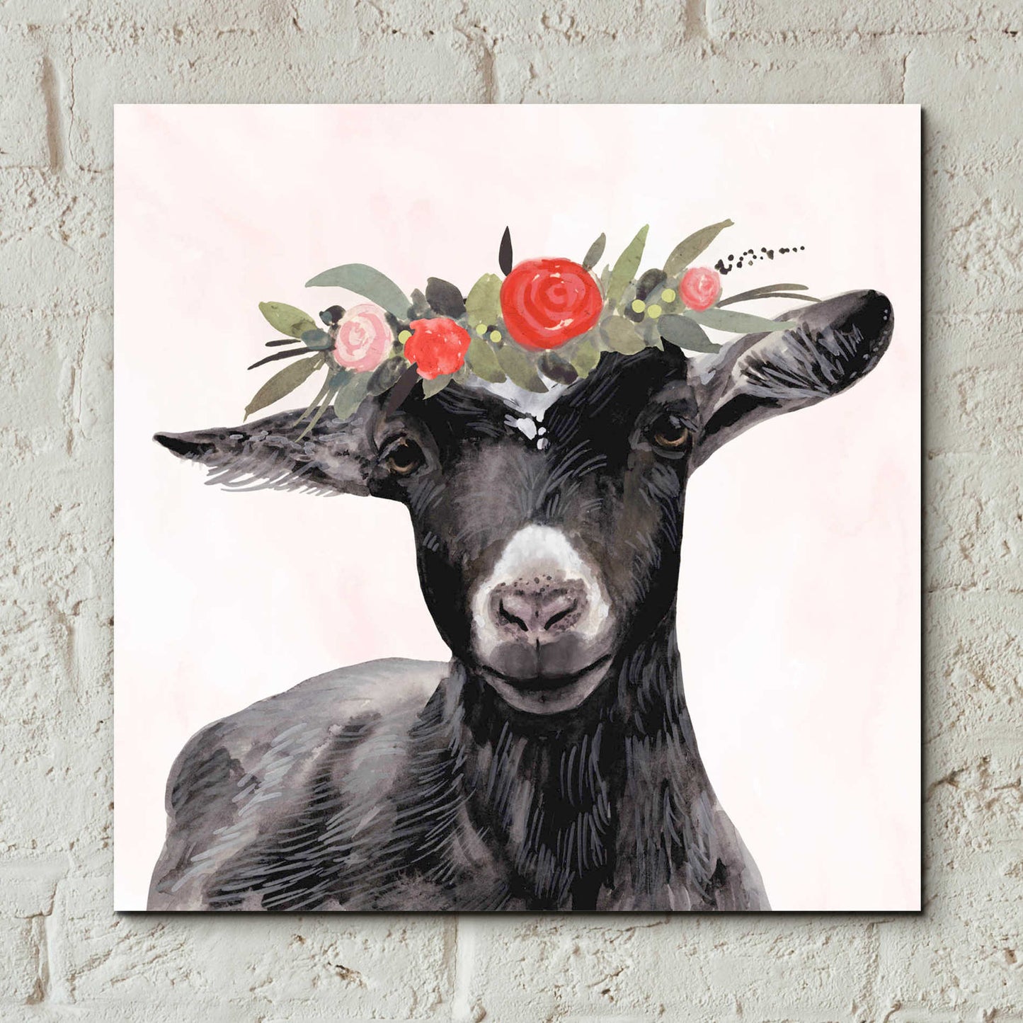 Epic Art 'Garden Goat III' by Victoria Borges, Acrylic Glass Wall Art,12x12
