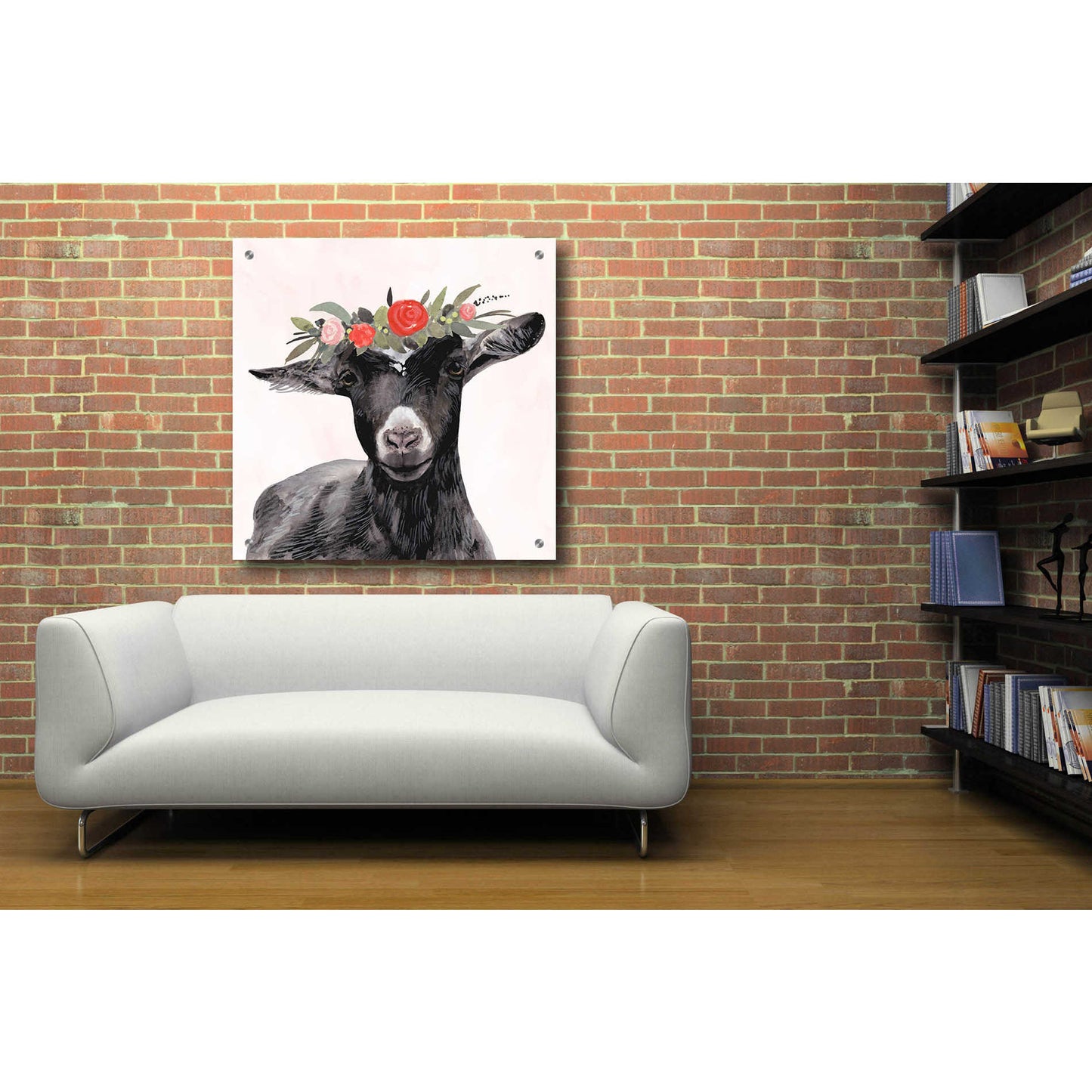 Epic Art 'Garden Goat III' by Victoria Borges, Acrylic Glass Wall Art,36x36