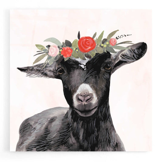 Epic Art 'Garden Goat III' by Victoria Borges, Acrylic Glass Wall Art