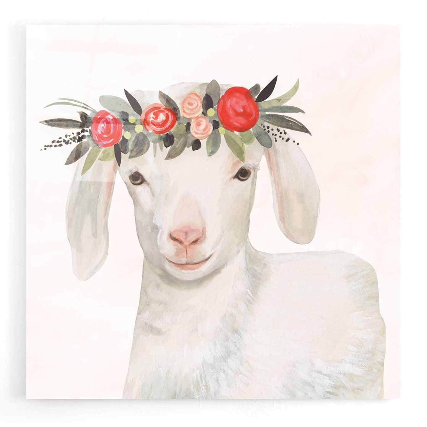 Epic Art 'Garden Goat IV' by Victoria Borges, Acrylic Glass Wall Art