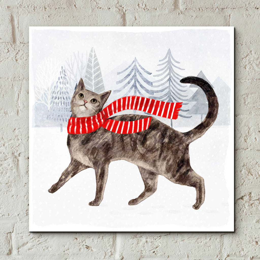 Epic Art 'Christmas Cats & Dogs I' by Victoria Borges, Acrylic Glass Wall Art,12x12