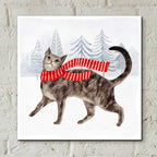 Epic Art 'Christmas Cats & Dogs I' by Victoria Borges, Acrylic Glass Wall Art,12x12