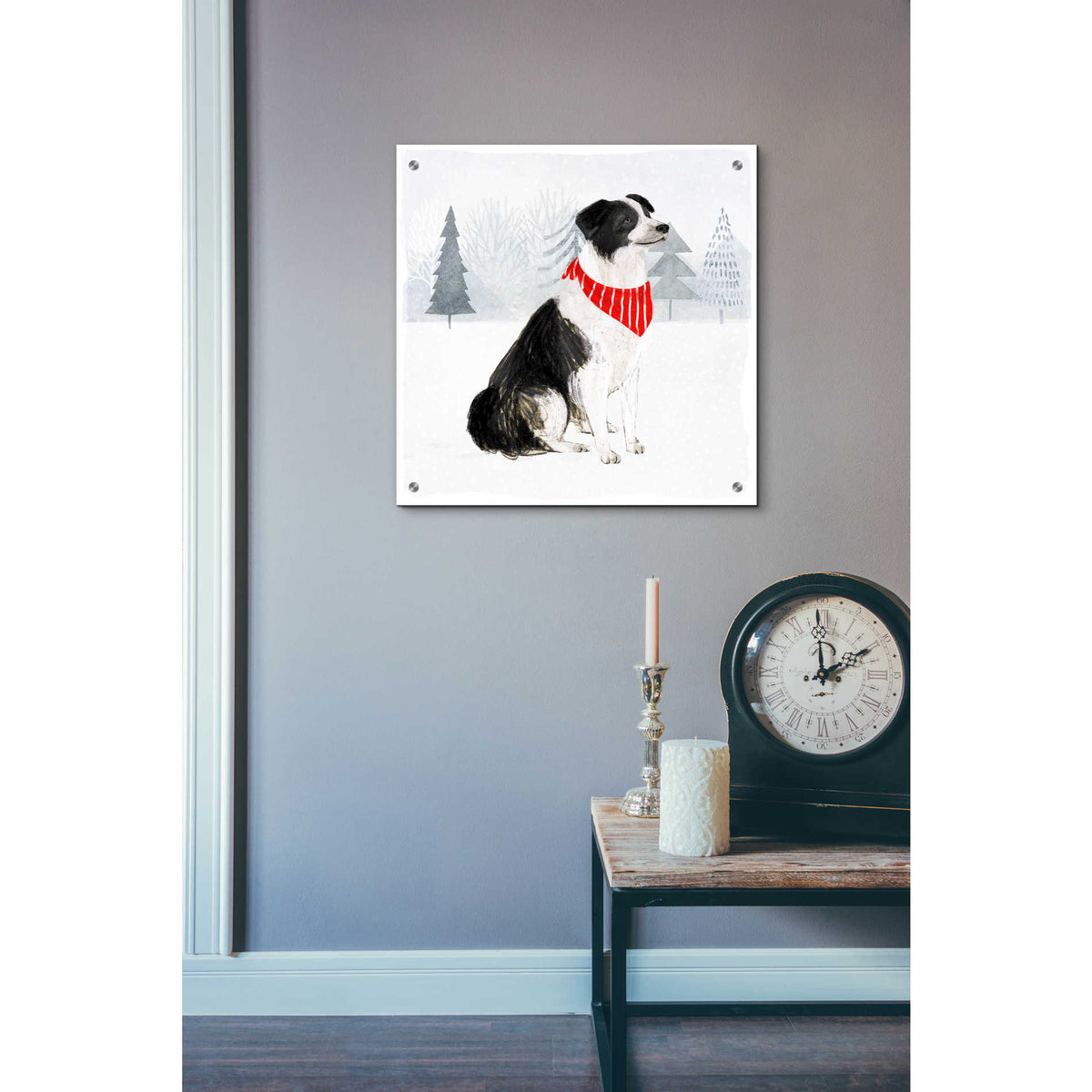 Epic Art 'Christmas Cats & Dogs II' by Victoria Borges, Acrylic Glass Wall Art,24x24