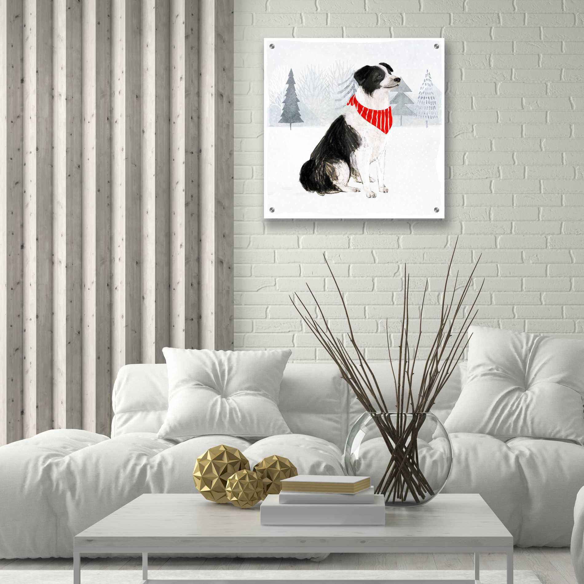 Epic Art 'Christmas Cats & Dogs II' by Victoria Borges, Acrylic Glass Wall Art,24x24