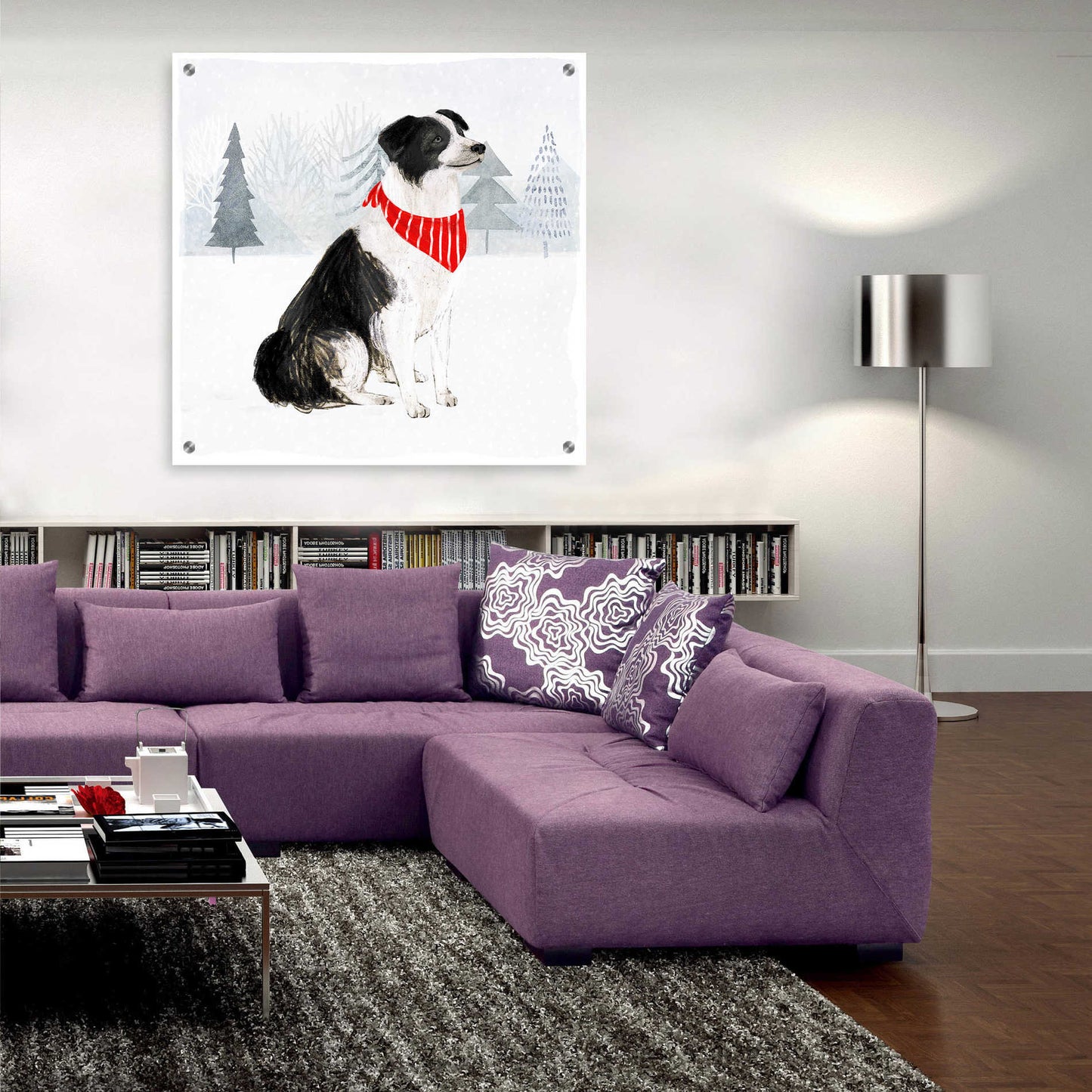 Epic Art 'Christmas Cats & Dogs II' by Victoria Borges, Acrylic Glass Wall Art,36x36