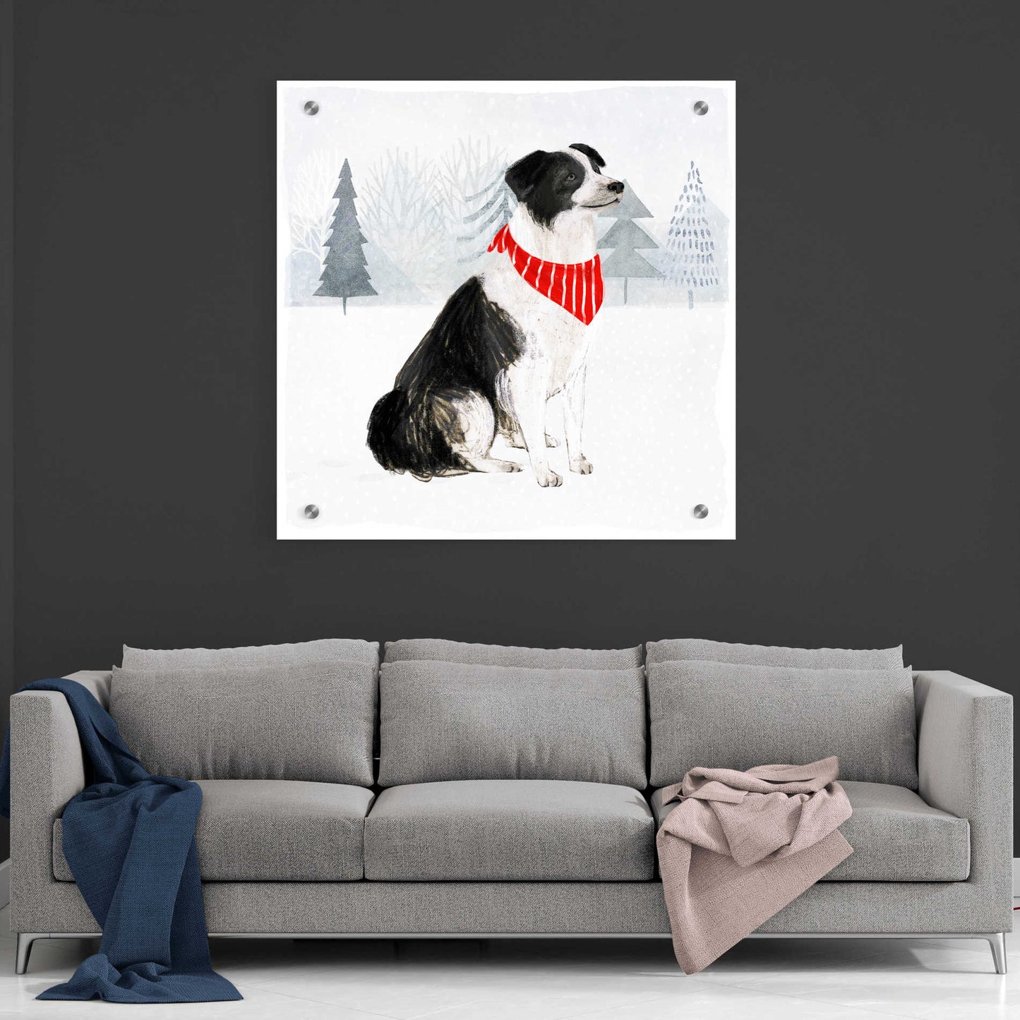 Epic Art 'Christmas Cats & Dogs II' by Victoria Borges, Acrylic Glass Wall Art,36x36