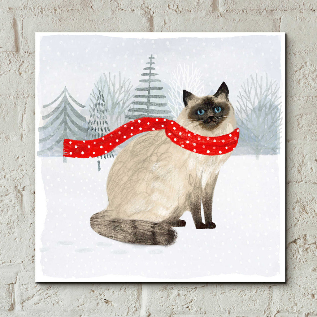 Epic Art 'Christmas Cats & Dogs III' by Victoria Borges, Acrylic Glass Wall Art,12x12