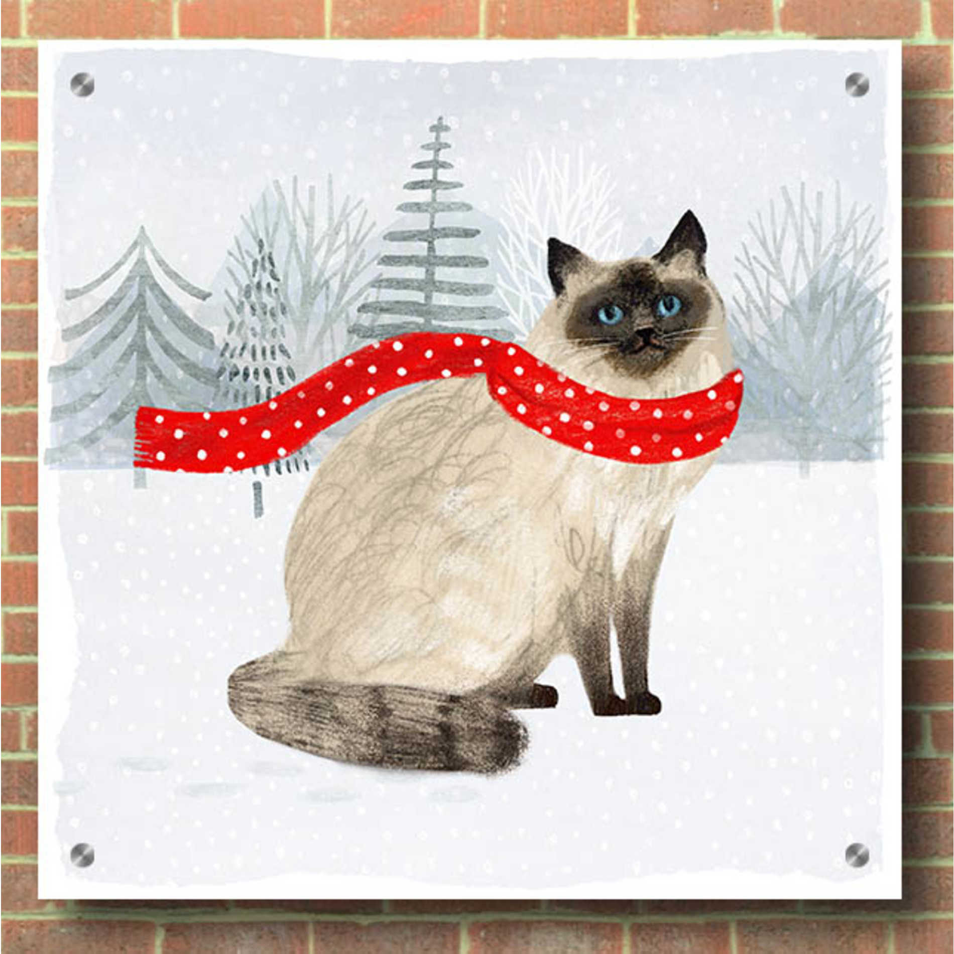 Epic Art 'Christmas Cats & Dogs III' by Victoria Borges, Acrylic Glass Wall Art,36x36