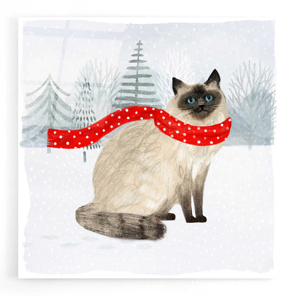 Epic Art 'Christmas Cats & Dogs III' by Victoria Borges, Acrylic Glass Wall Art
