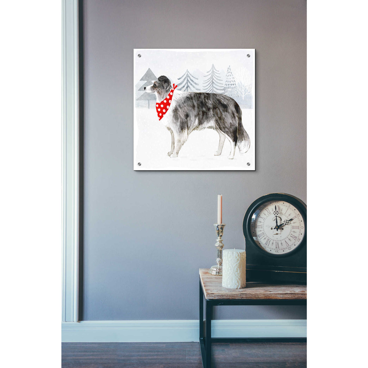 Epic Art 'Christmas Cats & Dogs IV' by Victoria Borges, Acrylic Glass Wall Art,24x24