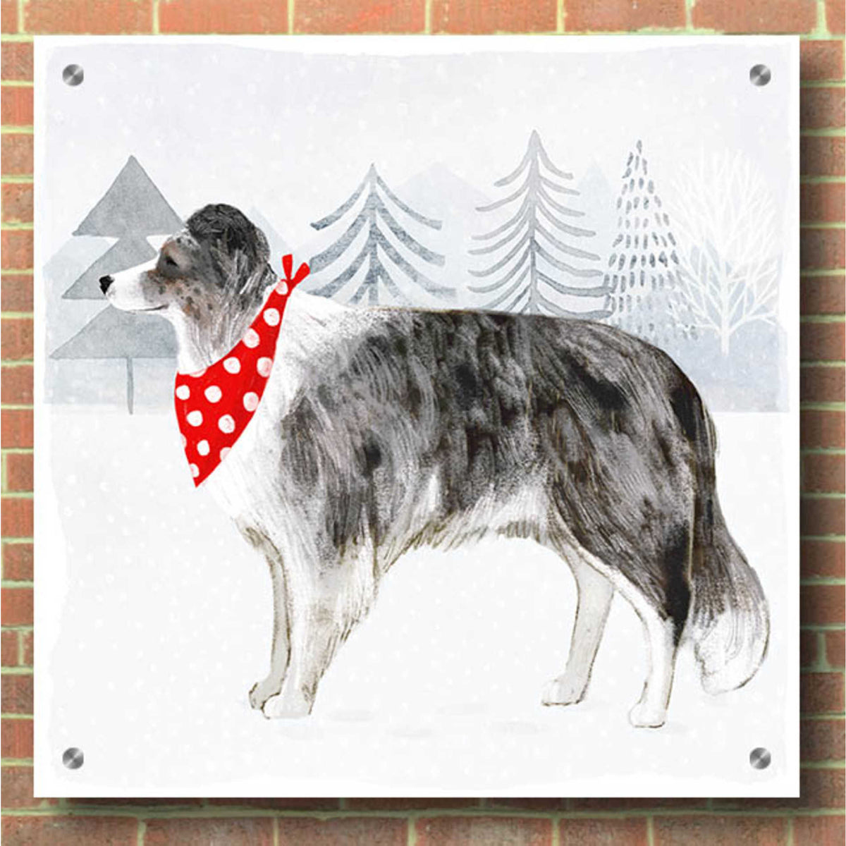 Epic Art 'Christmas Cats & Dogs IV' by Victoria Borges, Acrylic Glass Wall Art,36x36