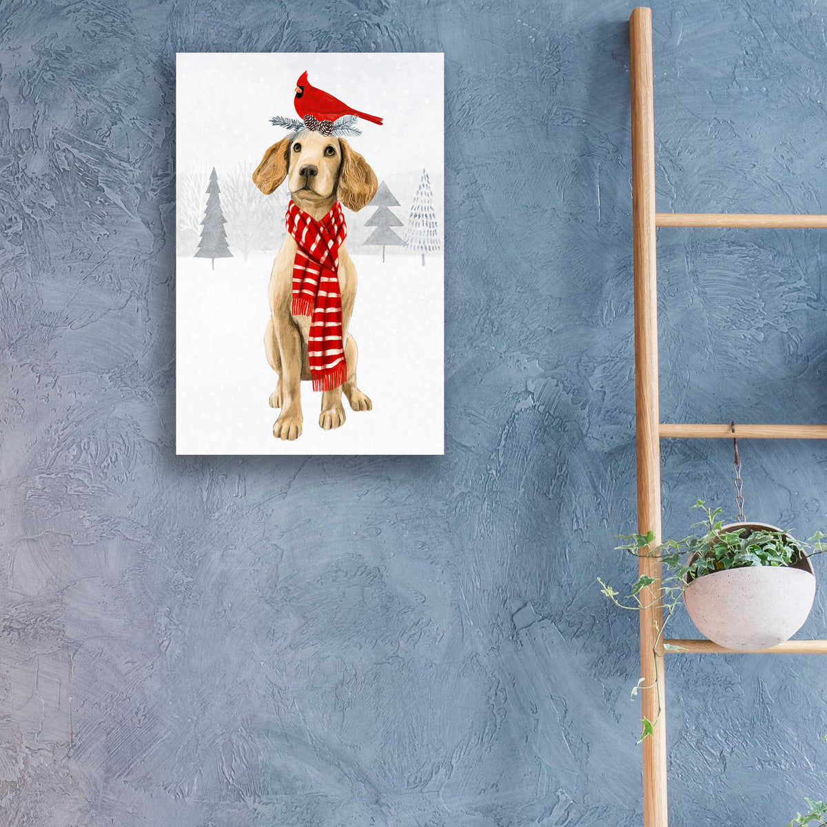 Epic Art 'Christmas Cats & Dogs V' by Victoria Borges, Acrylic Glass Wall Art,16x24