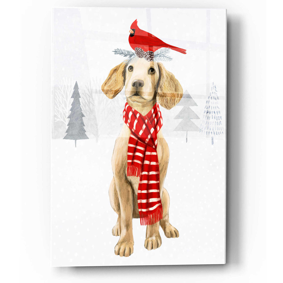 Epic Art 'Christmas Cats & Dogs V' by Victoria Borges, Acrylic Glass Wall Art