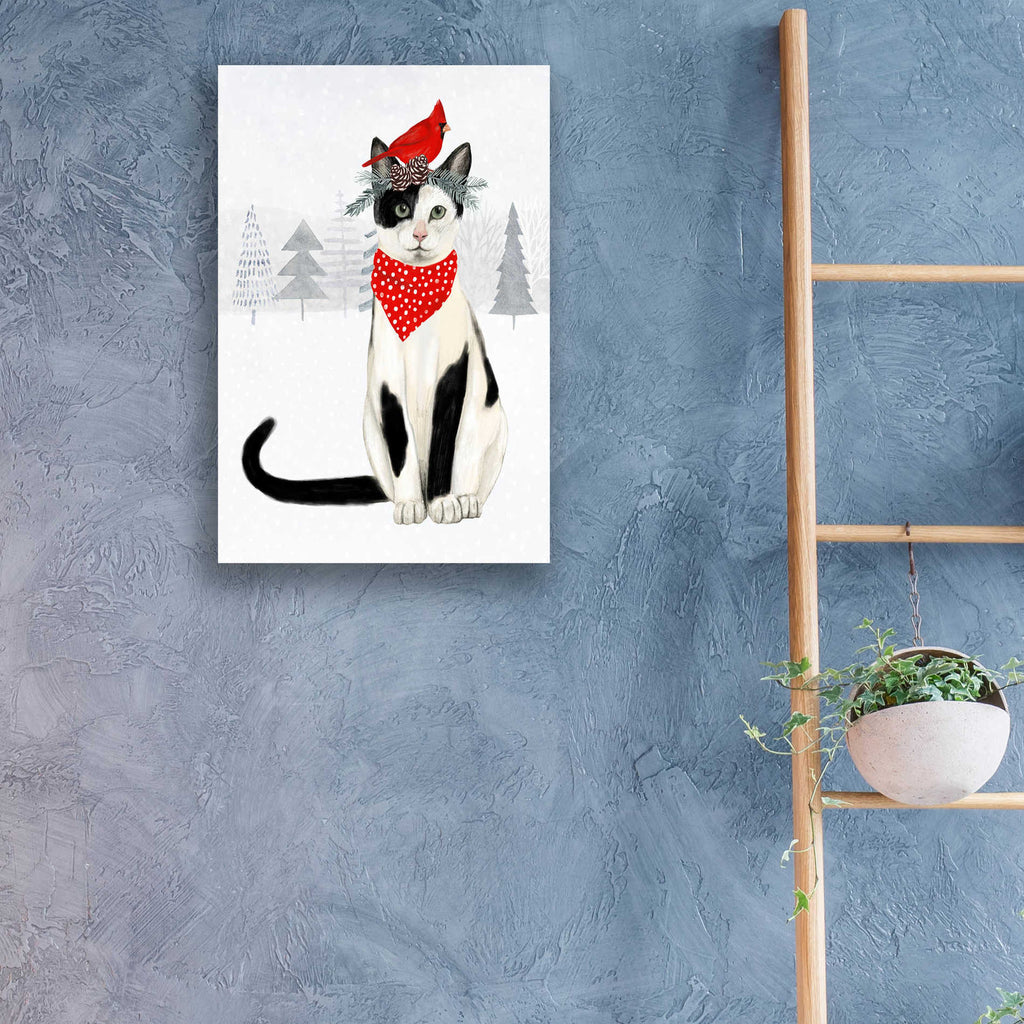 Epic Art 'Christmas Cats & Dogs VI' by Victoria Borges, Acrylic Glass Wall Art,16x24