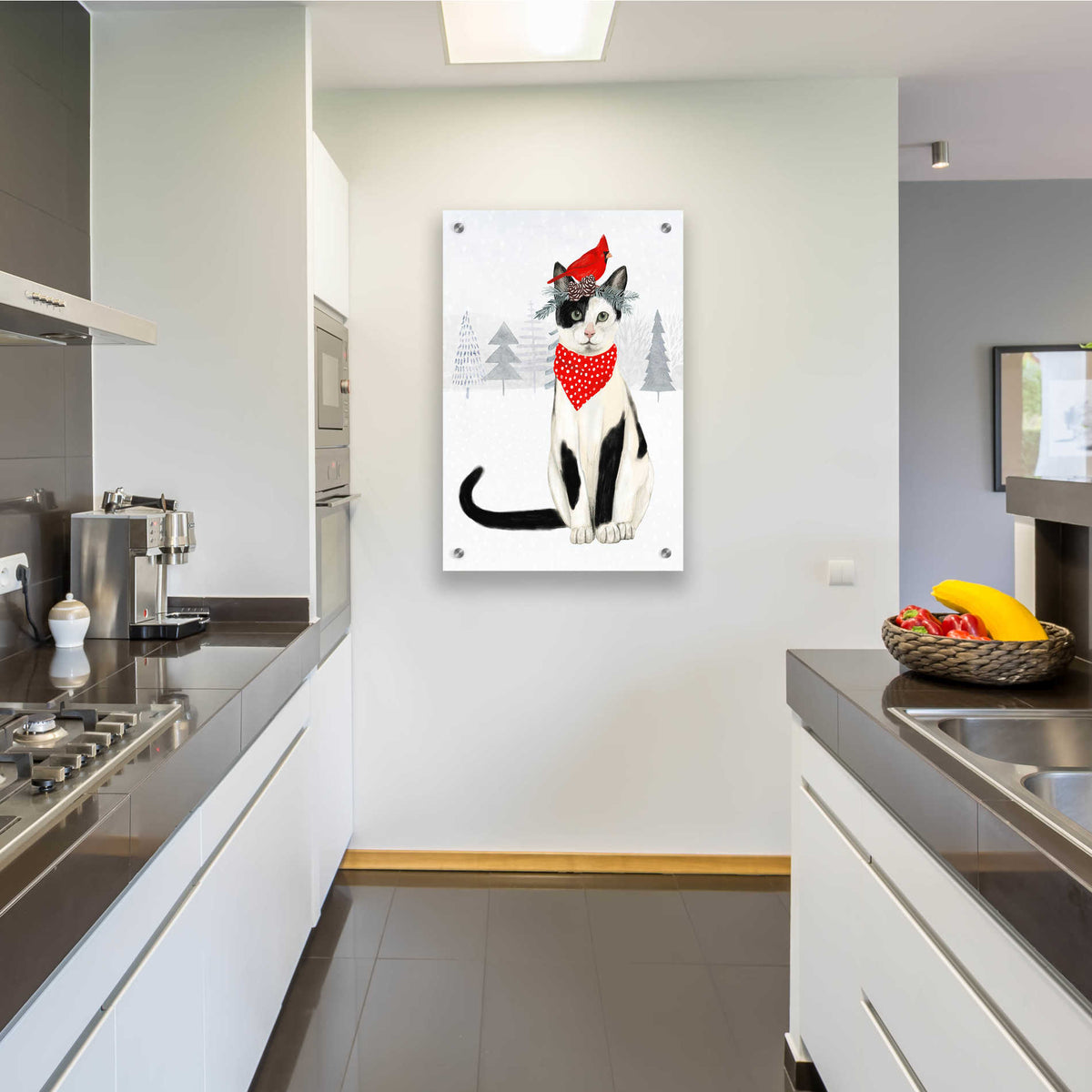 Epic Art 'Christmas Cats & Dogs VI' by Victoria Borges, Acrylic Glass Wall Art,24x36