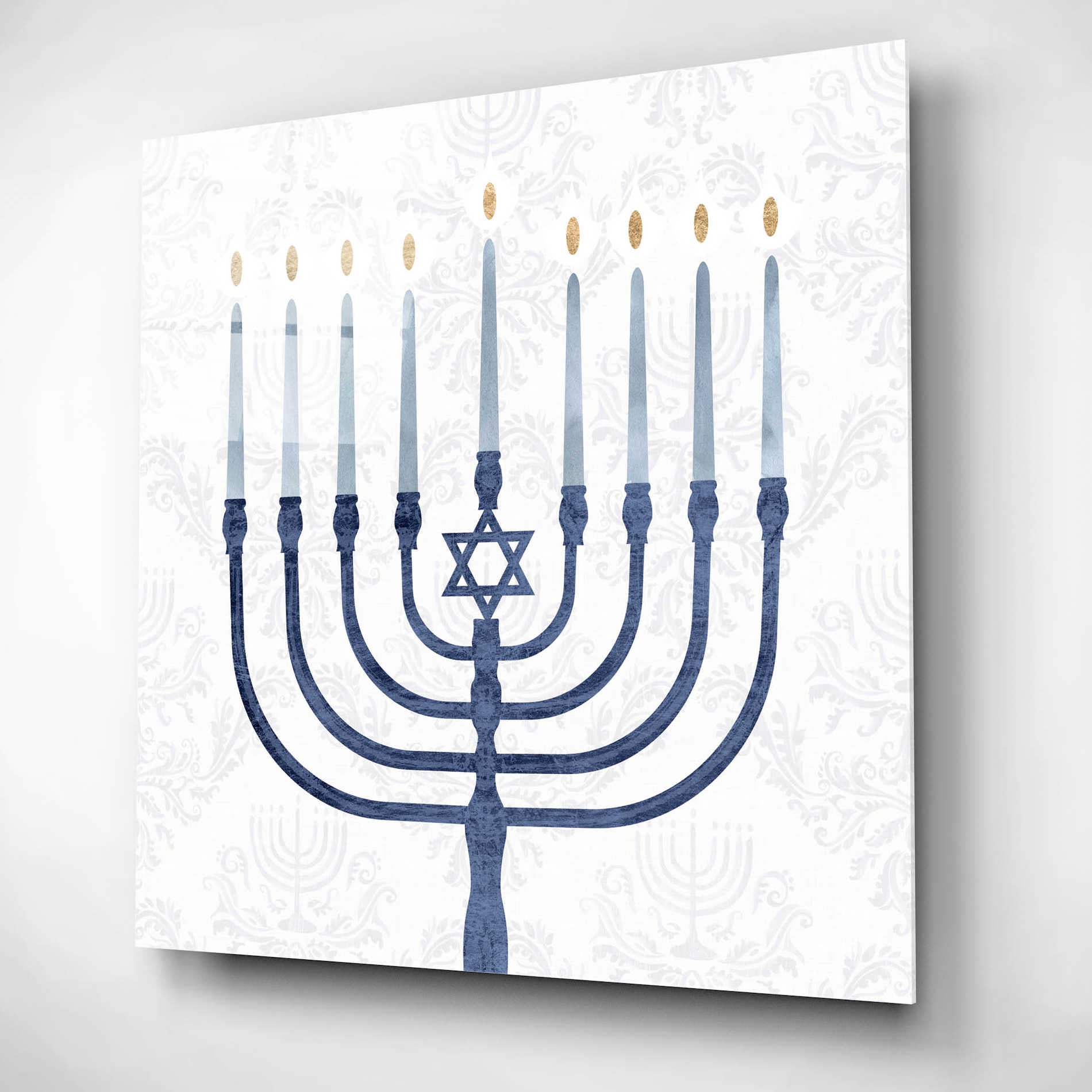 Epic Art 'Sophisticated Hanukkah II' by Victoria Borges, Acrylic Glass Wall Art,12x12
