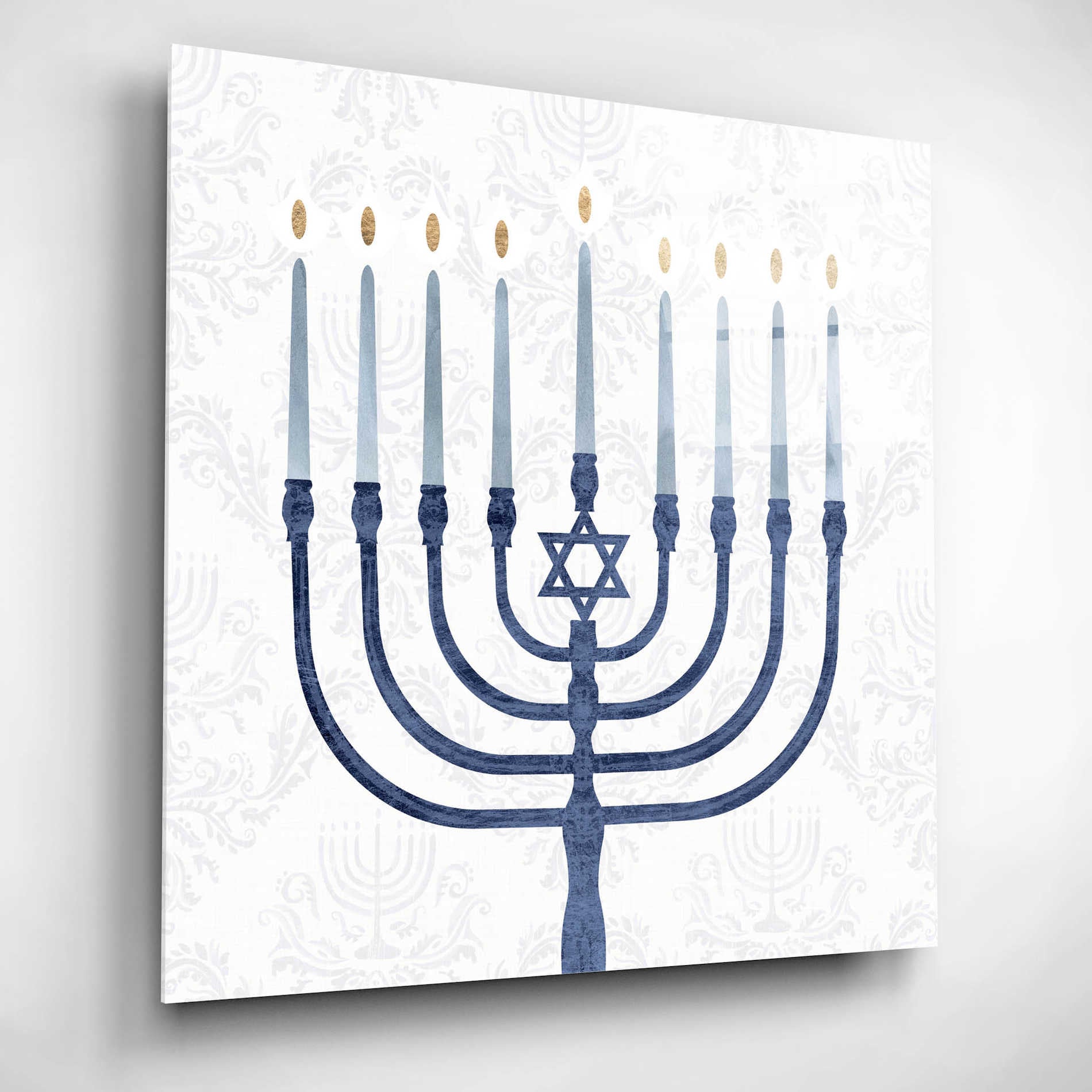 Epic Art 'Sophisticated Hanukkah II' by Victoria Borges, Acrylic Glass Wall Art,12x12