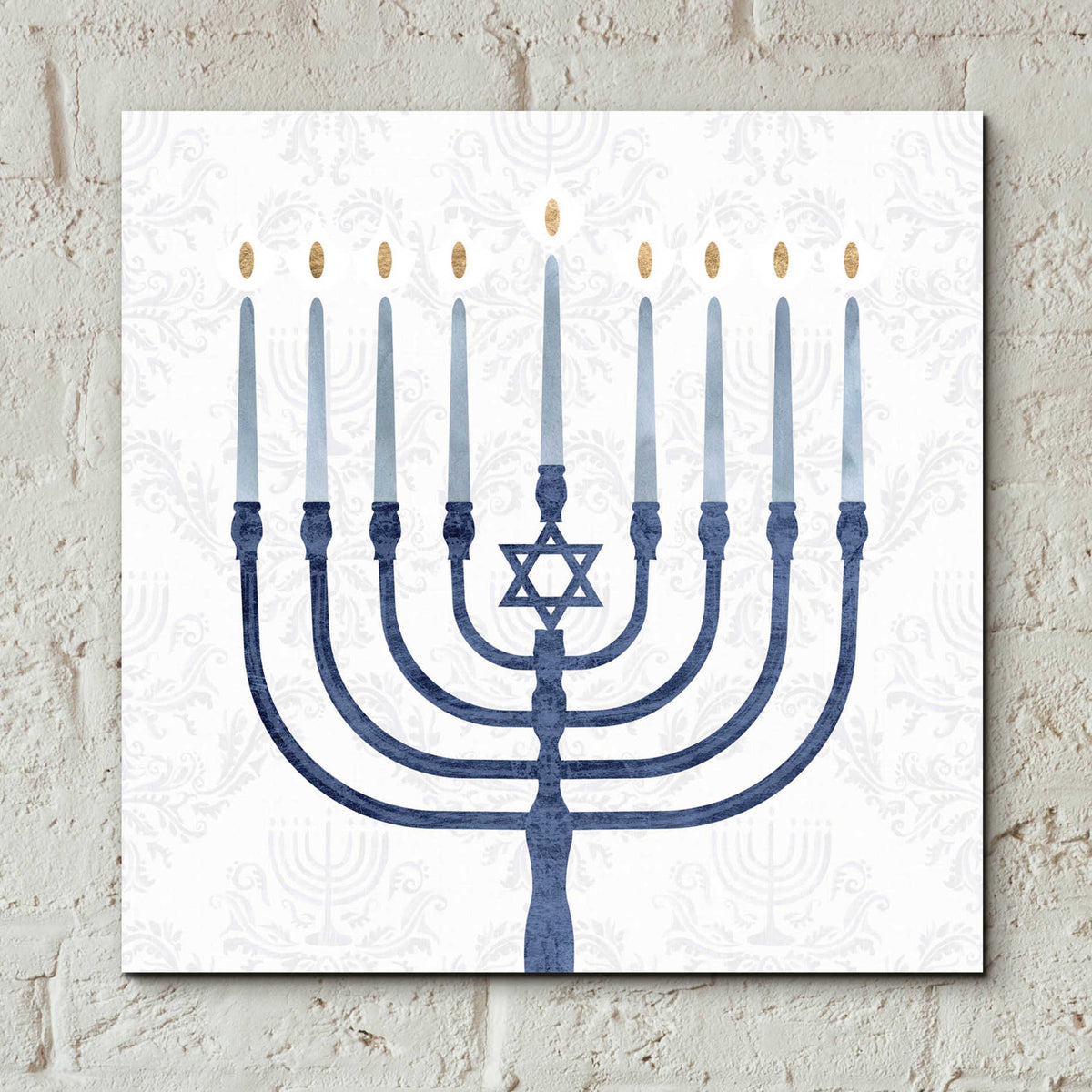 Epic Art 'Sophisticated Hanukkah II' by Victoria Borges, Acrylic Glass Wall Art,12x12
