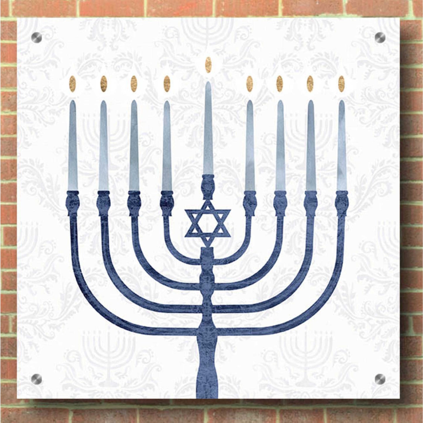 Epic Art 'Sophisticated Hanukkah II' by Victoria Borges, Acrylic Glass Wall Art,36x36