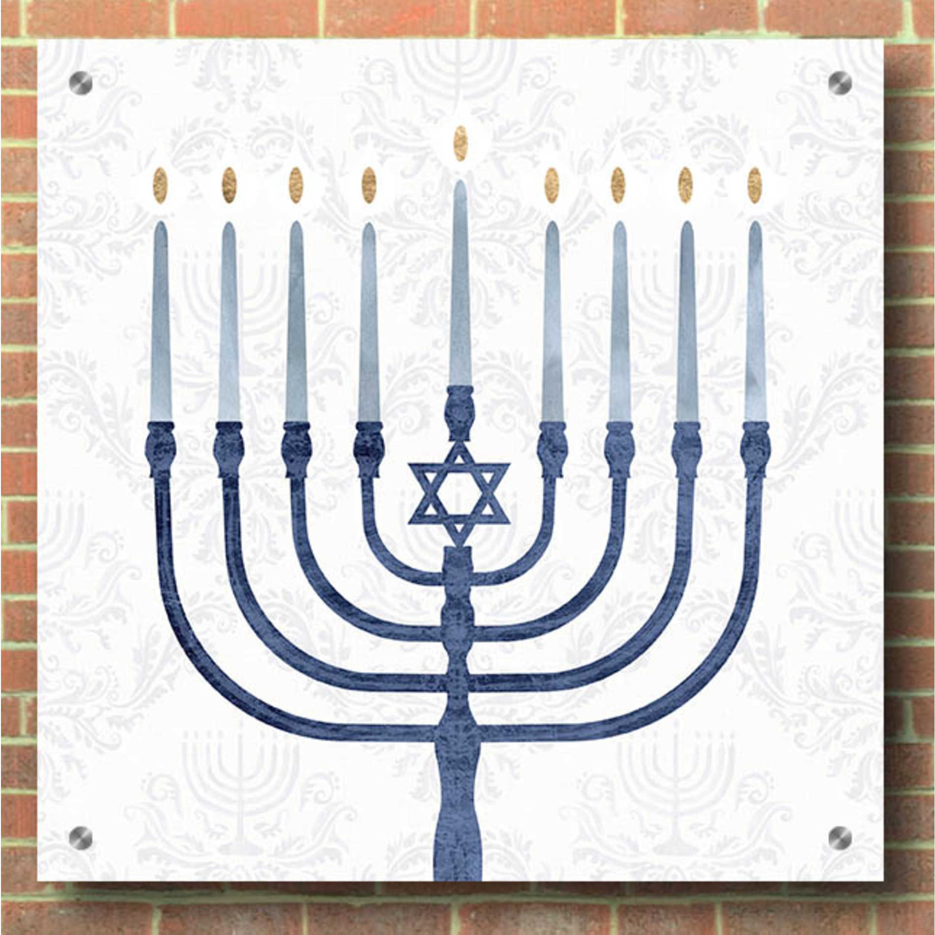 Epic Art 'Sophisticated Hanukkah II' by Victoria Borges, Acrylic Glass Wall Art,36x36