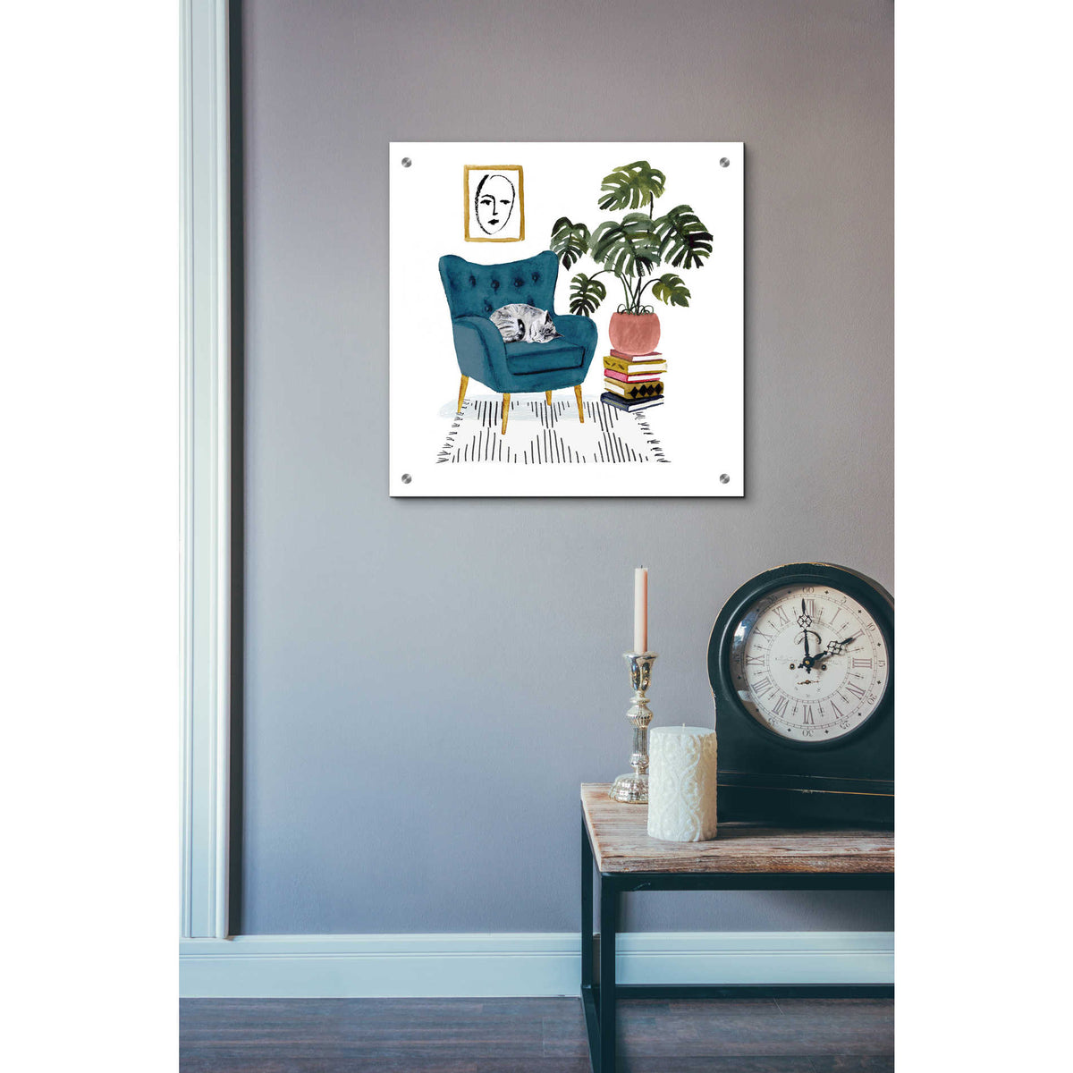 Epic Art 'Homebody I' by Victoria Borges, Acrylic Glass Wall Art,24x24