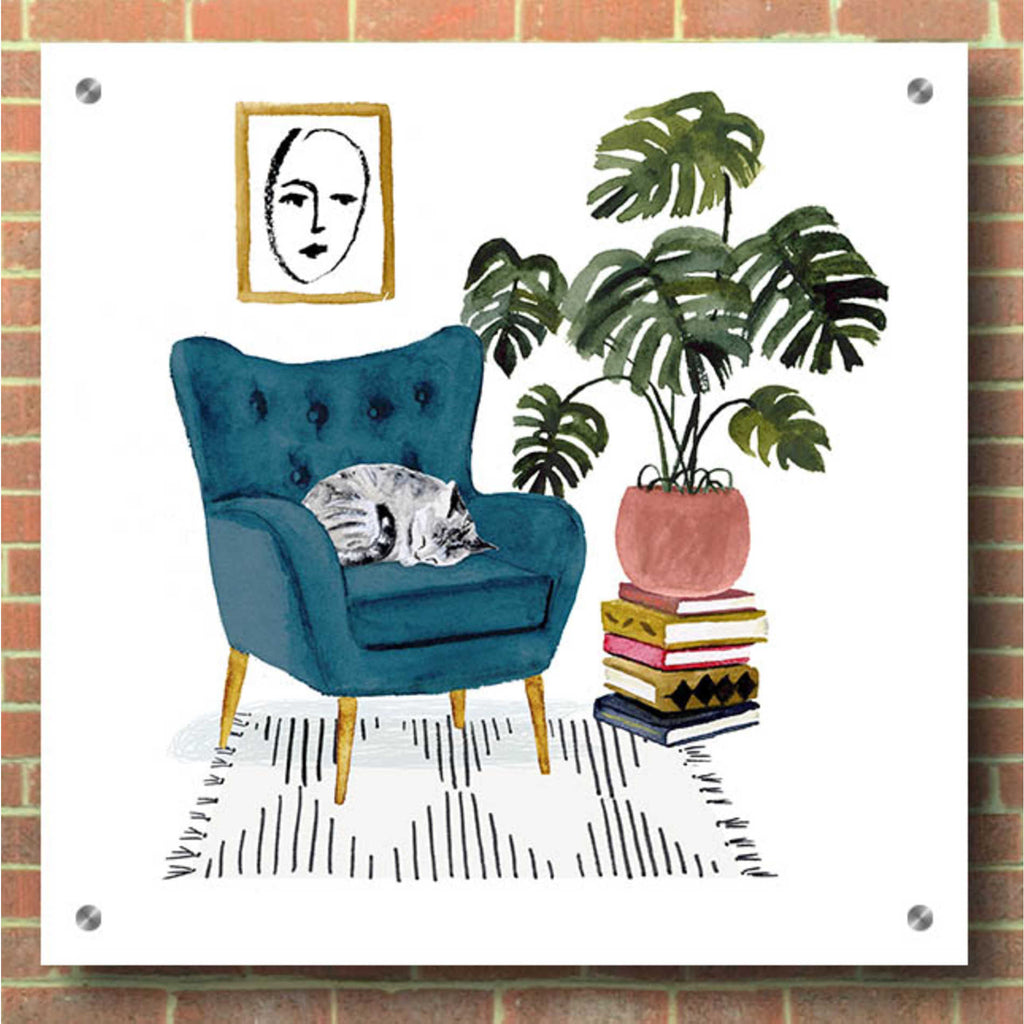 Epic Art 'Homebody I' by Victoria Borges, Acrylic Glass Wall Art,36x36