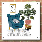 Epic Art 'Homebody I' by Victoria Borges, Acrylic Glass Wall Art,36x36