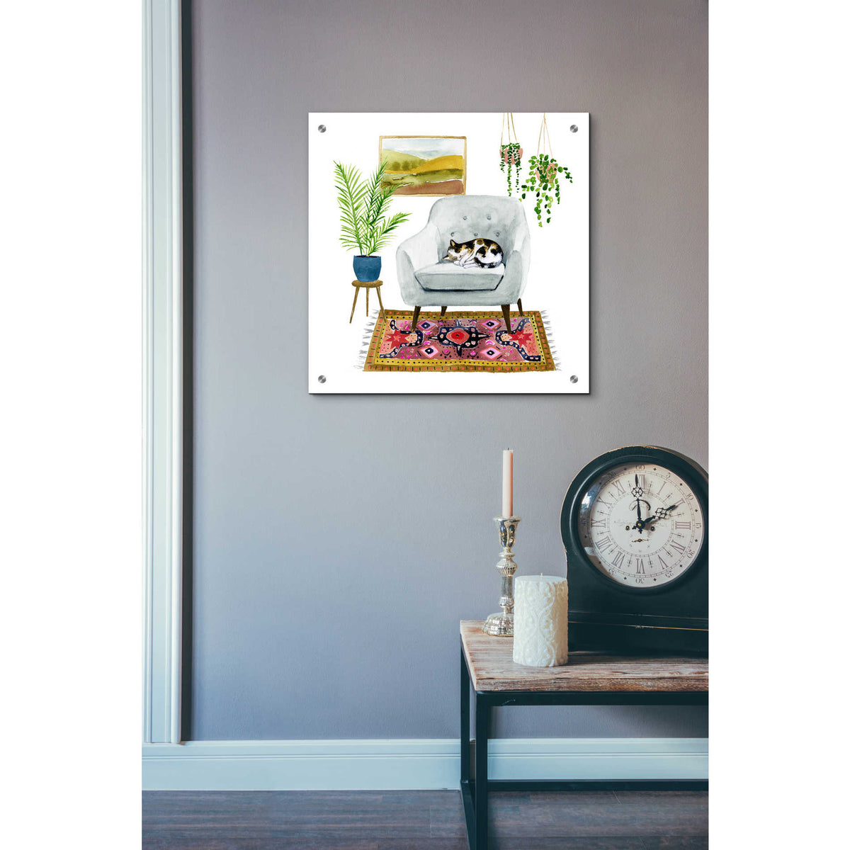 Epic Art 'Homebody II' by Victoria Borges, Acrylic Glass Wall Art,24x24