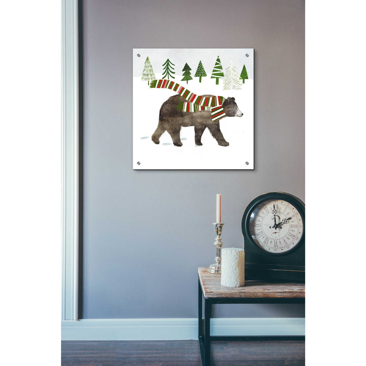 Epic Art 'Woodland Christmas I' by Victoria Borges, Acrylic Glass Wall Art,24x24