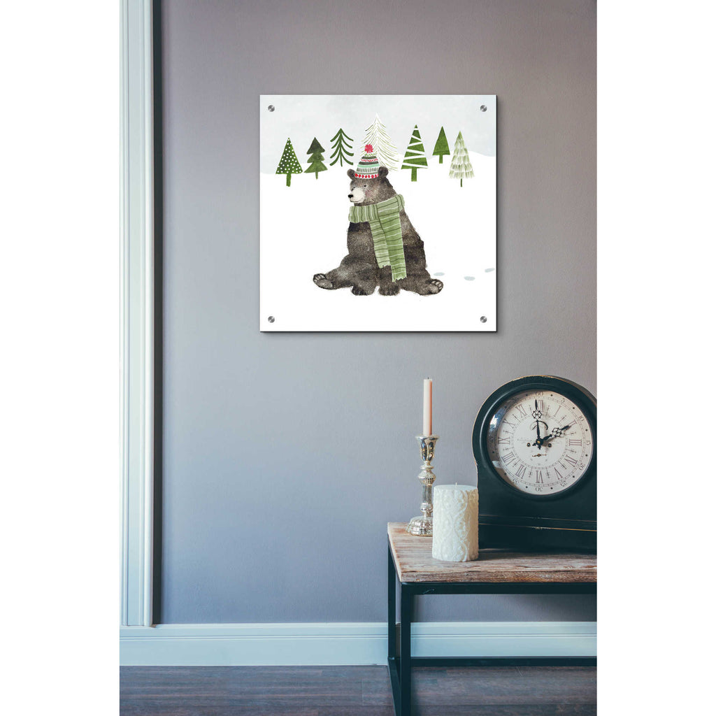 Epic Art 'Woodland Christmas IV' by Victoria Borges, Acrylic Glass Wall Art,24x24