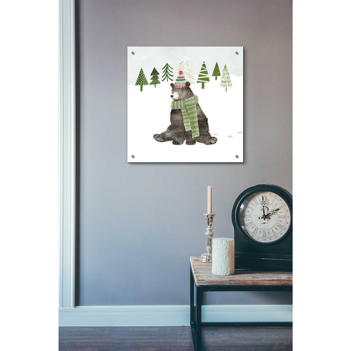 Epic Art 'Woodland Christmas IV' by Victoria Borges, Acrylic Glass Wall Art,24x24
