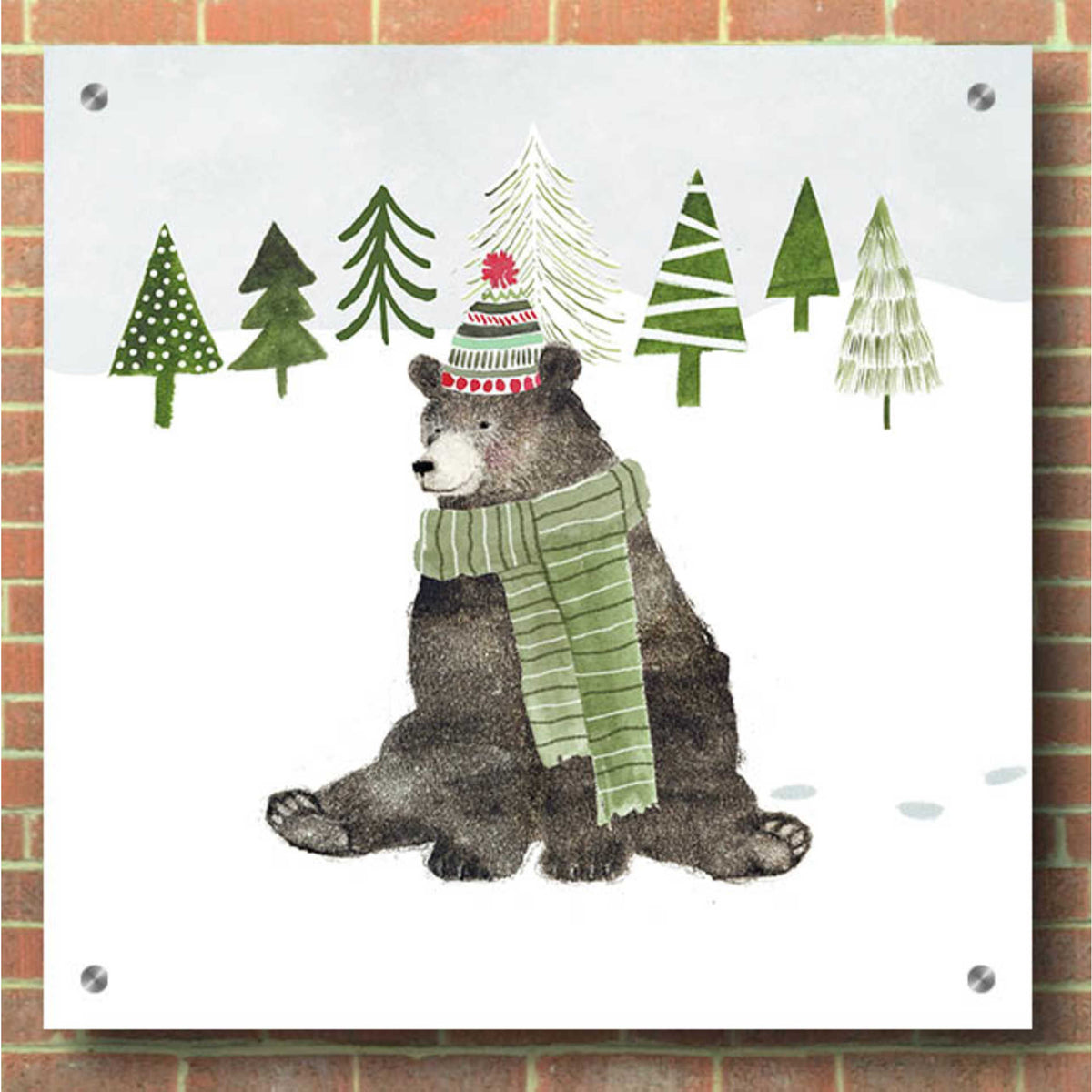 Epic Art 'Woodland Christmas IV' by Victoria Borges, Acrylic Glass Wall Art,36x36