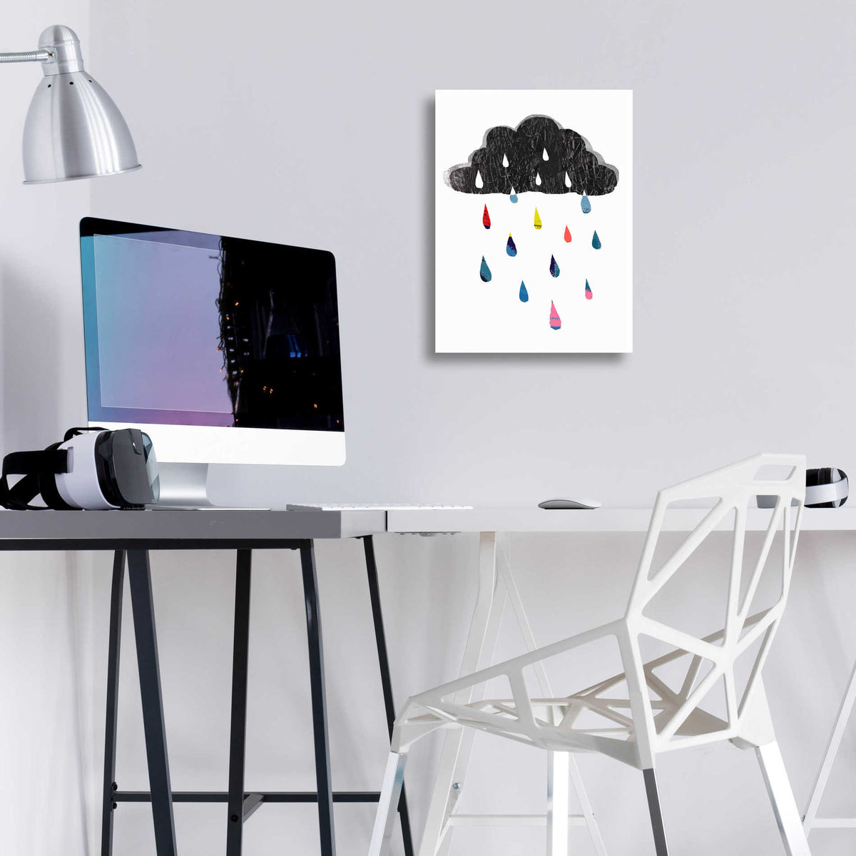 Epic Art 'Rainy Day Rainbow I' by Victoria Borges, Acrylic Glass Wall Art,12x16