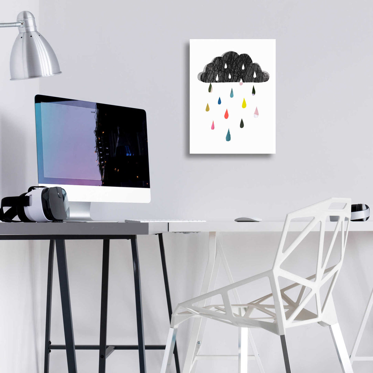 Epic Art 'Rainy Day Rainbow II' by Victoria Borges, Acrylic Glass Wall Art,12x16
