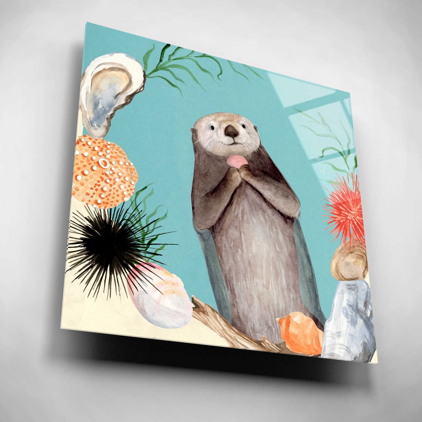 Epic Art 'Otter's Paradise II' by Victoria Borges, Acrylic Glass Wall Art,12x12