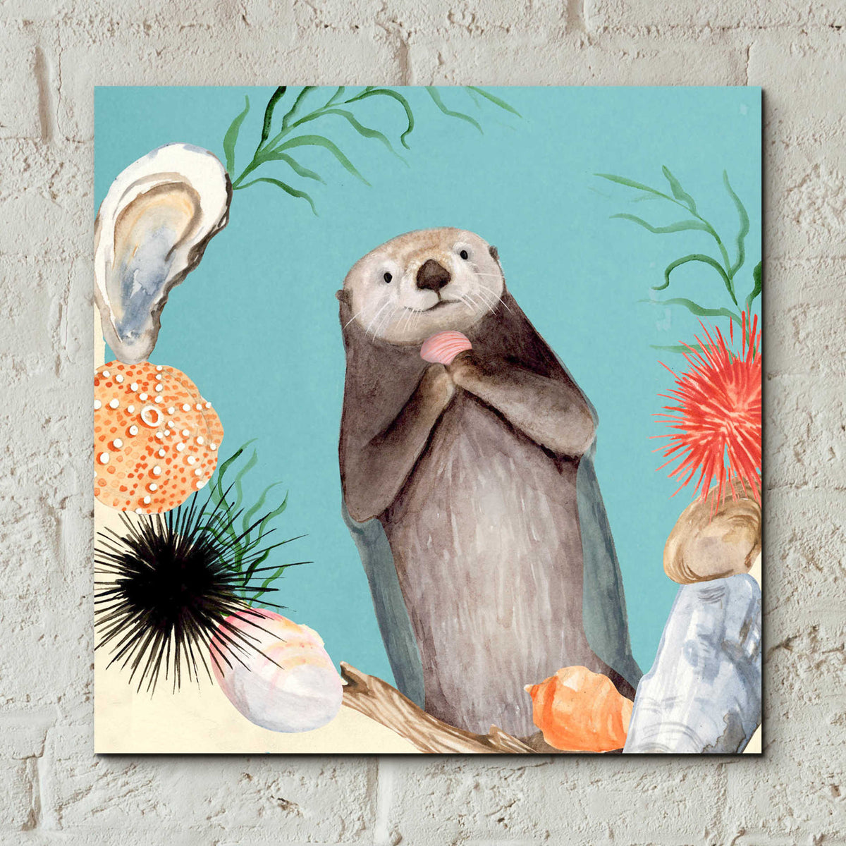 Epic Art 'Otter's Paradise II' by Victoria Borges, Acrylic Glass Wall Art,12x12