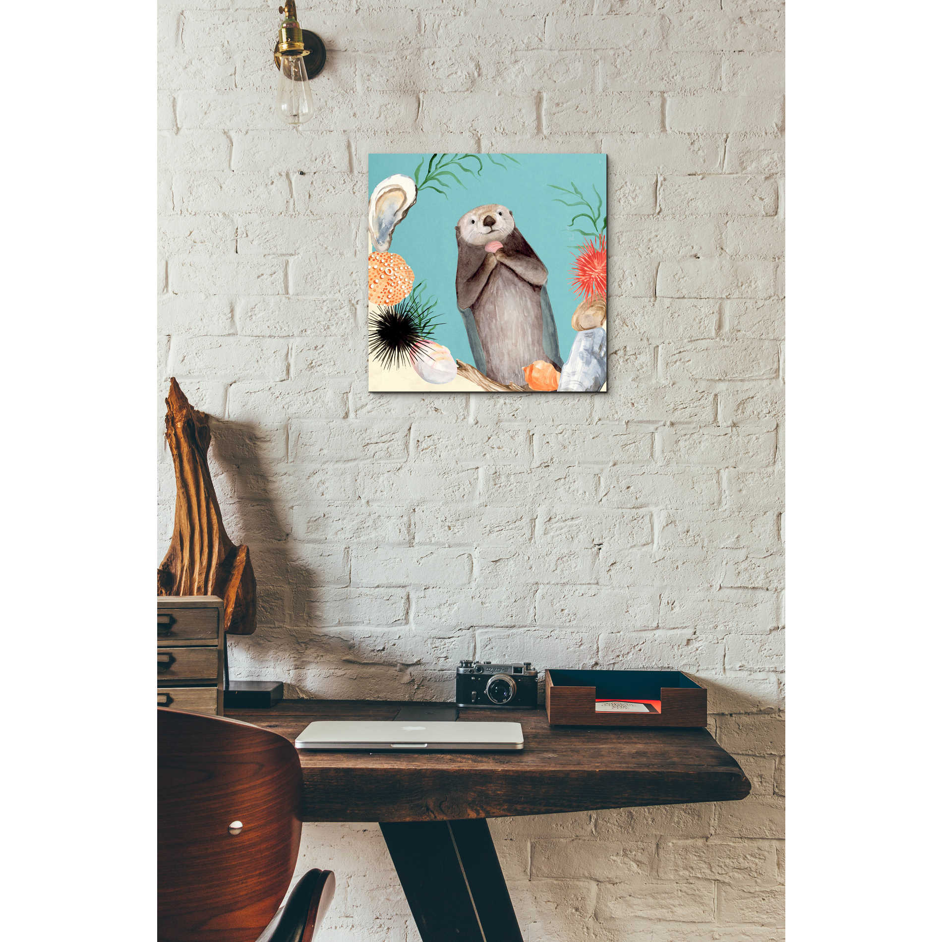 Epic Art 'Otter's Paradise II' by Victoria Borges, Acrylic Glass Wall Art,12x12