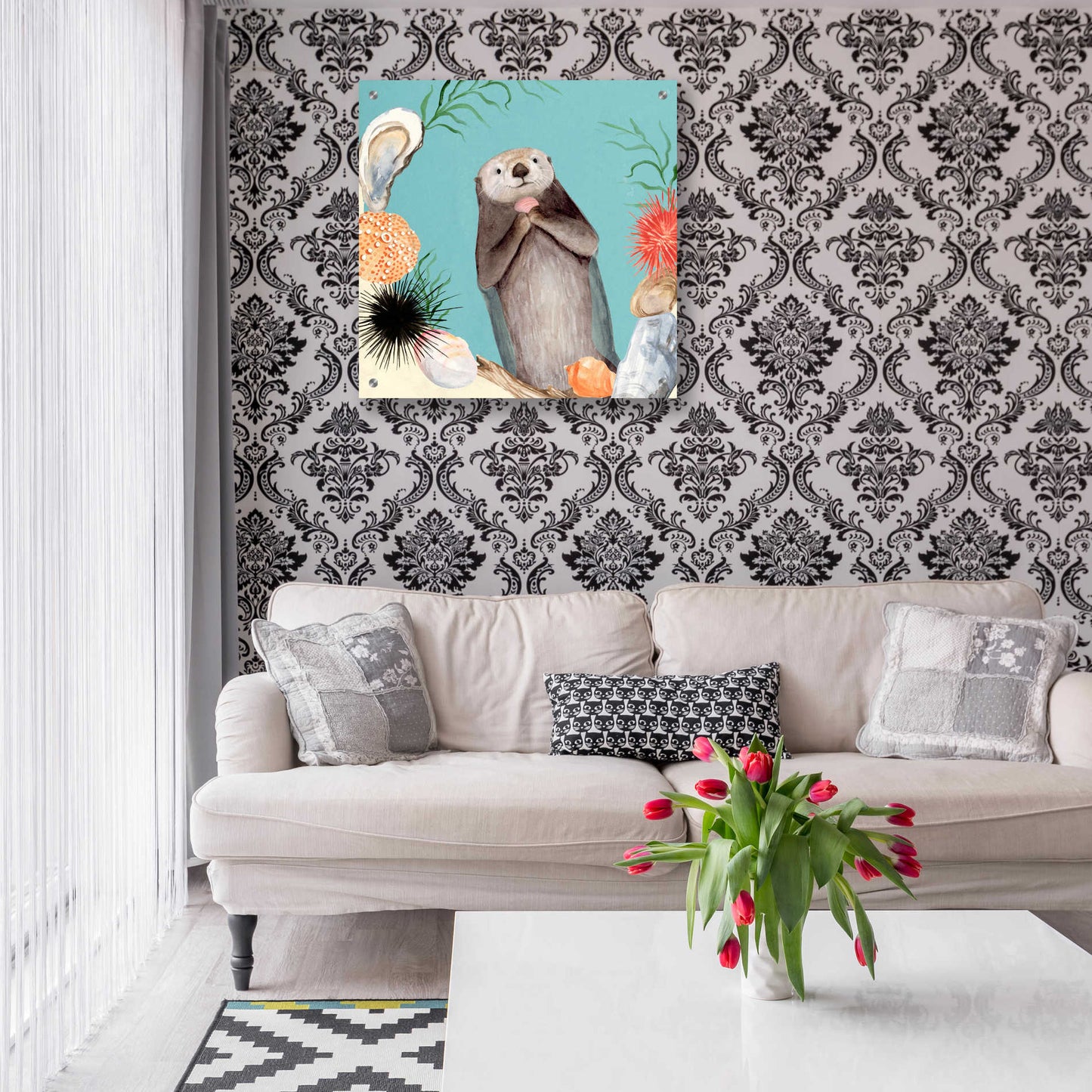 Epic Art 'Otter's Paradise II' by Victoria Borges, Acrylic Glass Wall Art,24x24