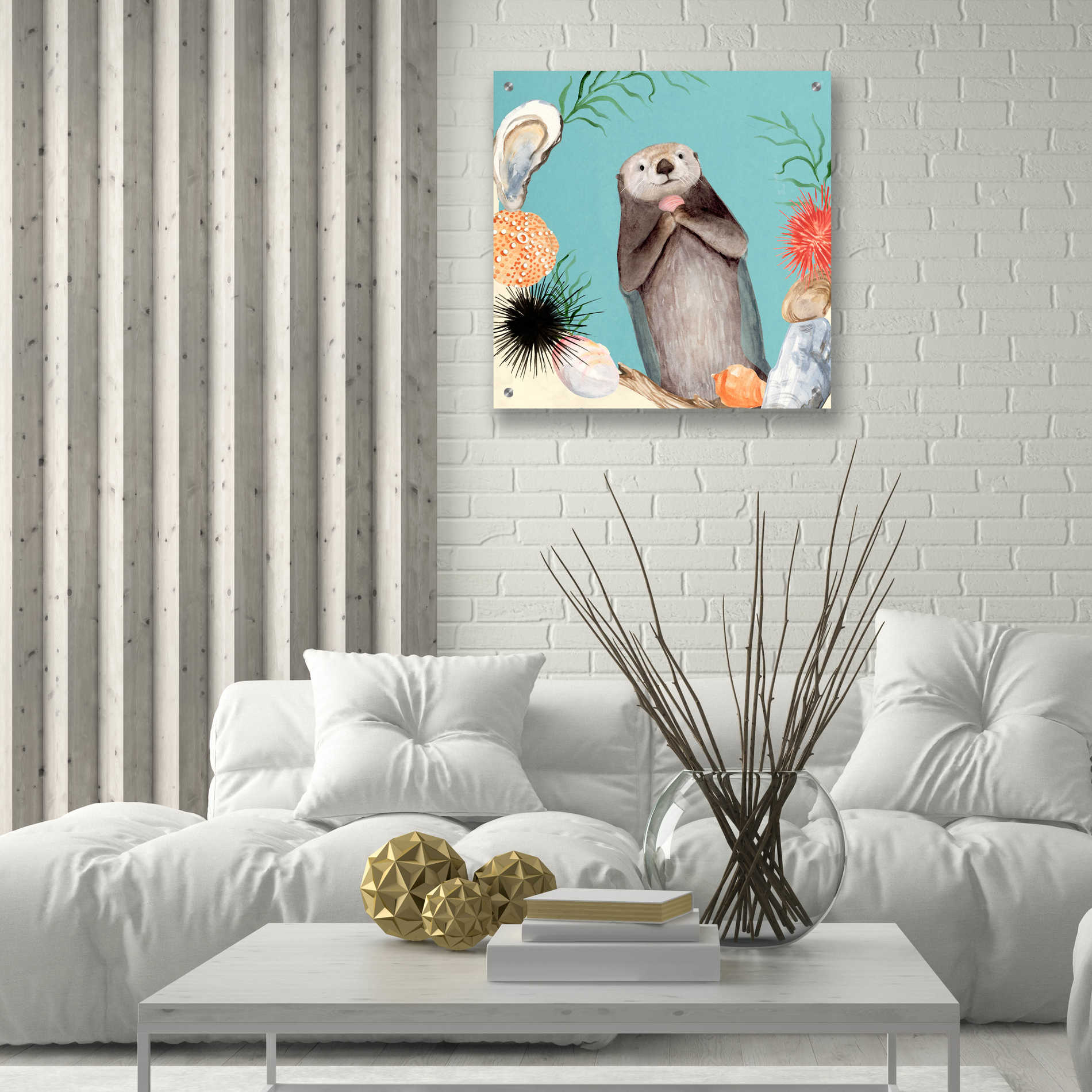 Epic Art 'Otter's Paradise II' by Victoria Borges, Acrylic Glass Wall Art,24x24