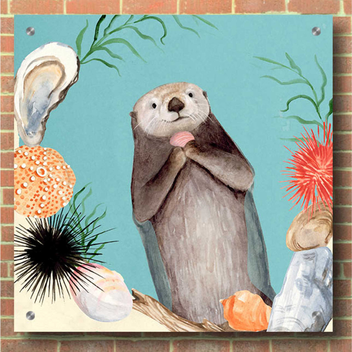 Epic Art 'Otter's Paradise II' by Victoria Borges, Acrylic Glass Wall Art,36x36