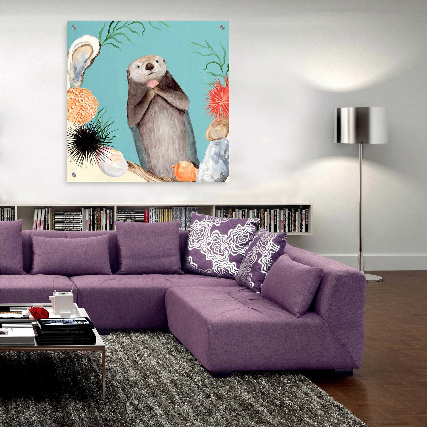 Epic Art 'Otter's Paradise II' by Victoria Borges, Acrylic Glass Wall Art,36x36