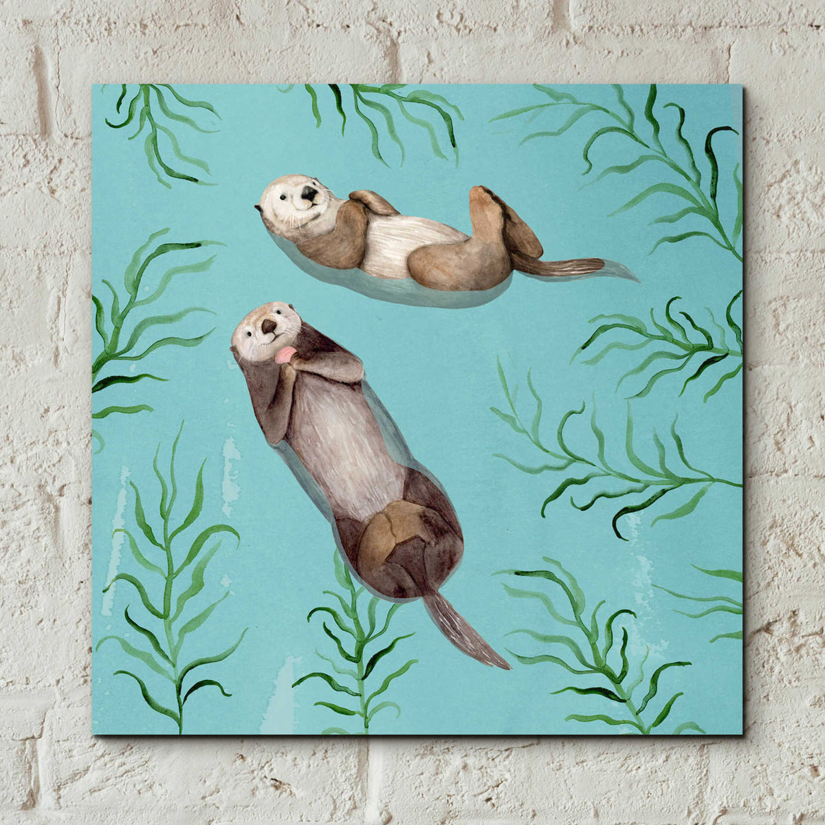 Epic Art 'Otter's Paradise IV' by Victoria Borges, Acrylic Glass Wall Art,12x12