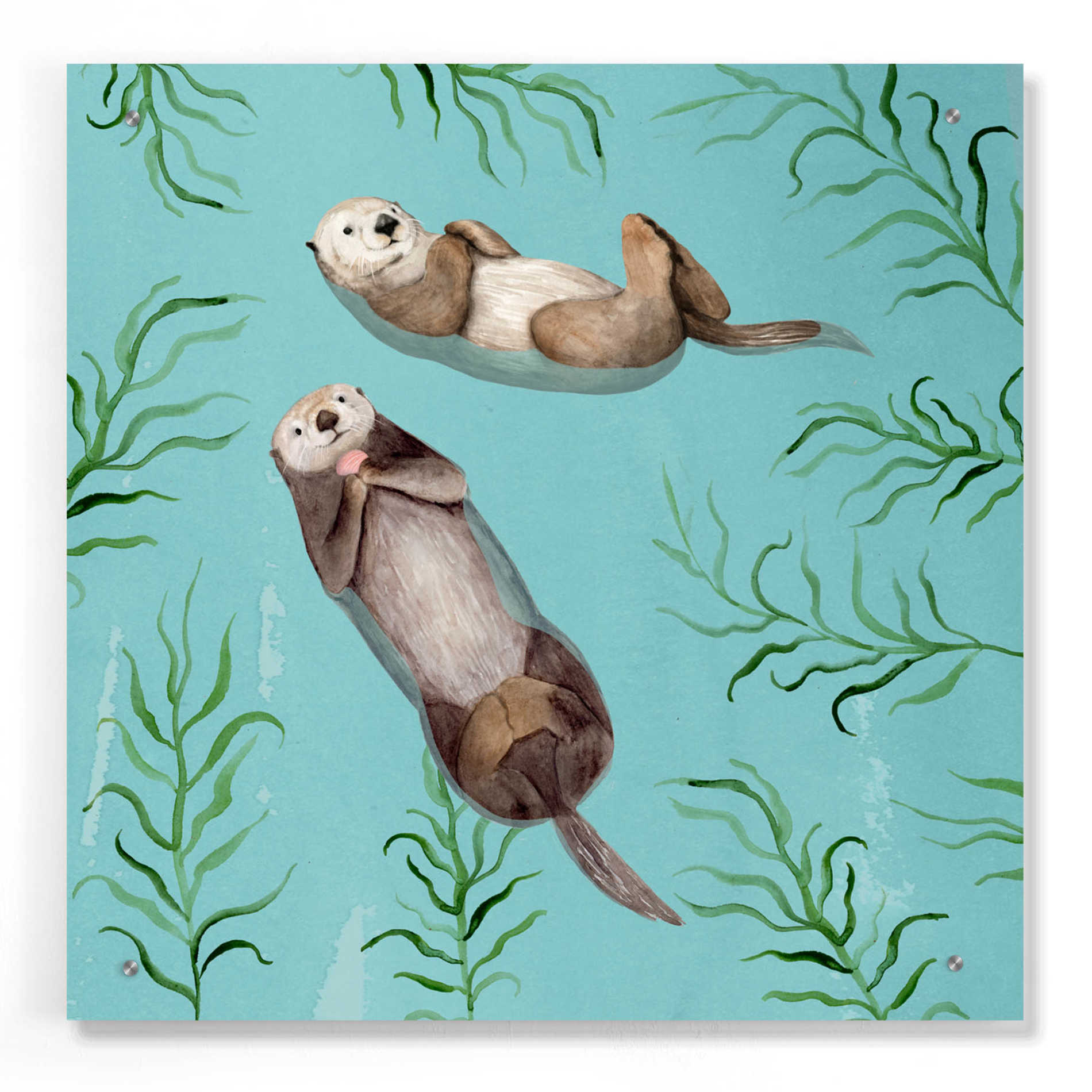 Epic Art 'Otter's Paradise IV' by Victoria Borges, Acrylic Glass Wall Art,24x24
