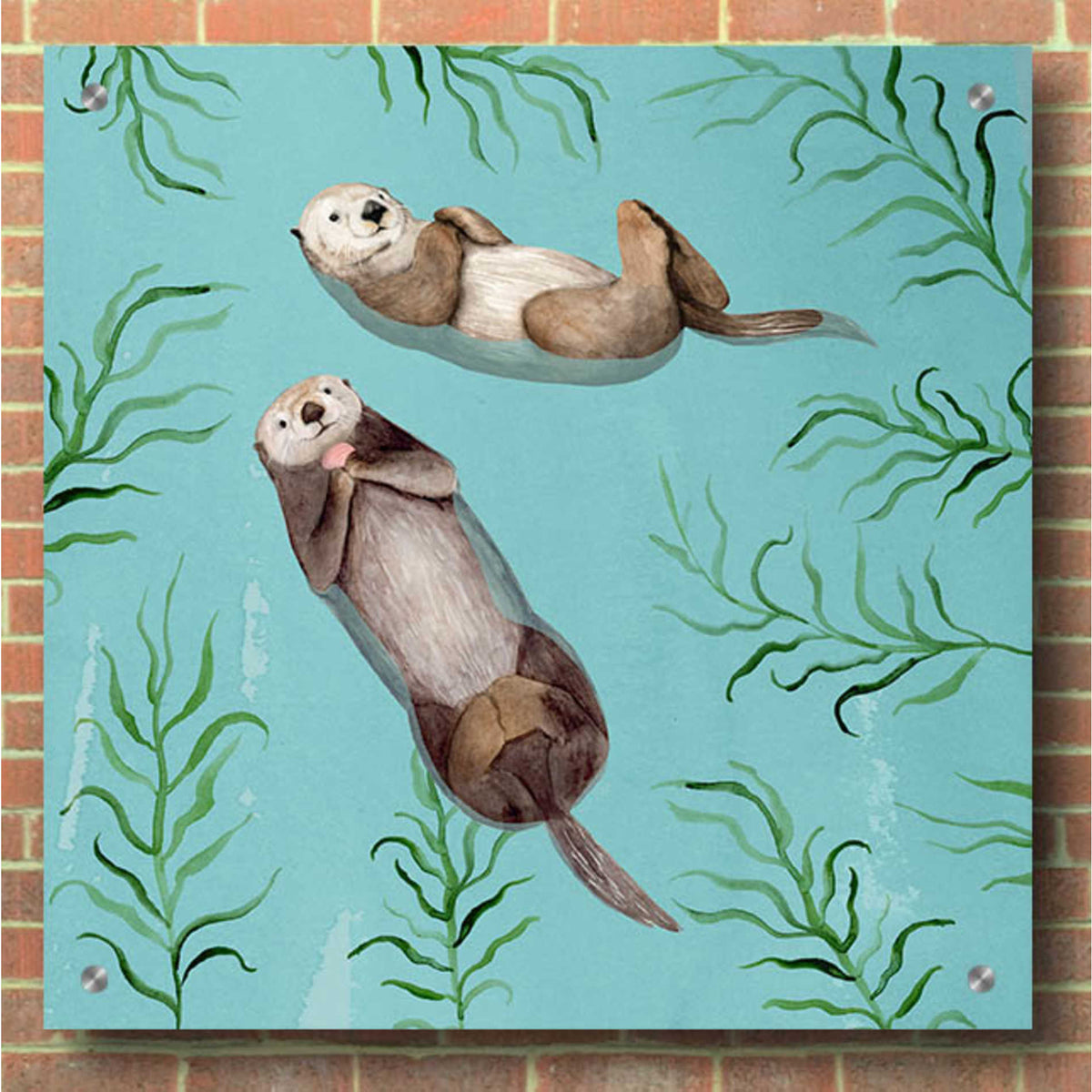 Epic Art 'Otter's Paradise IV' by Victoria Borges, Acrylic Glass Wall Art,36x36