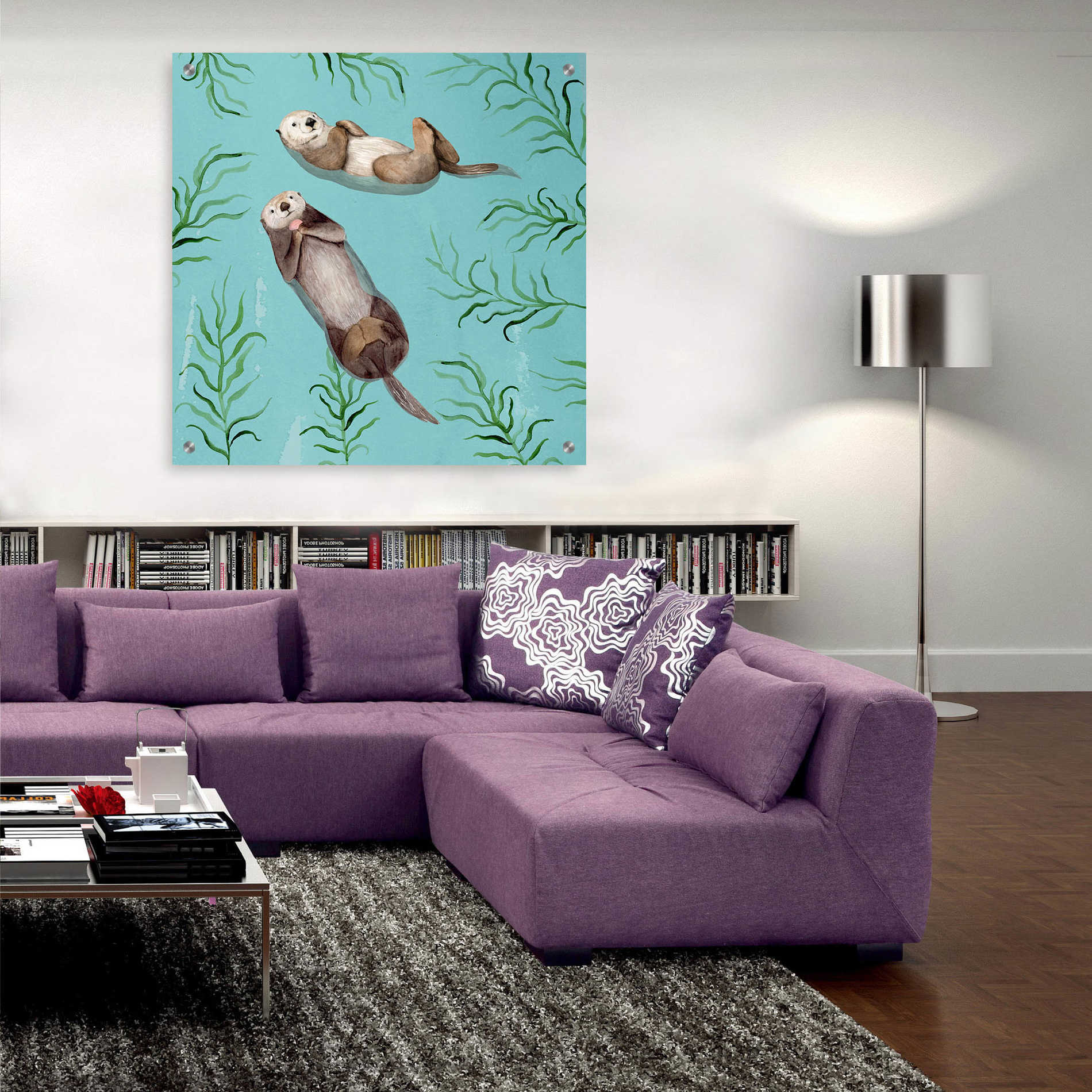Epic Art 'Otter's Paradise IV' by Victoria Borges, Acrylic Glass Wall Art,36x36