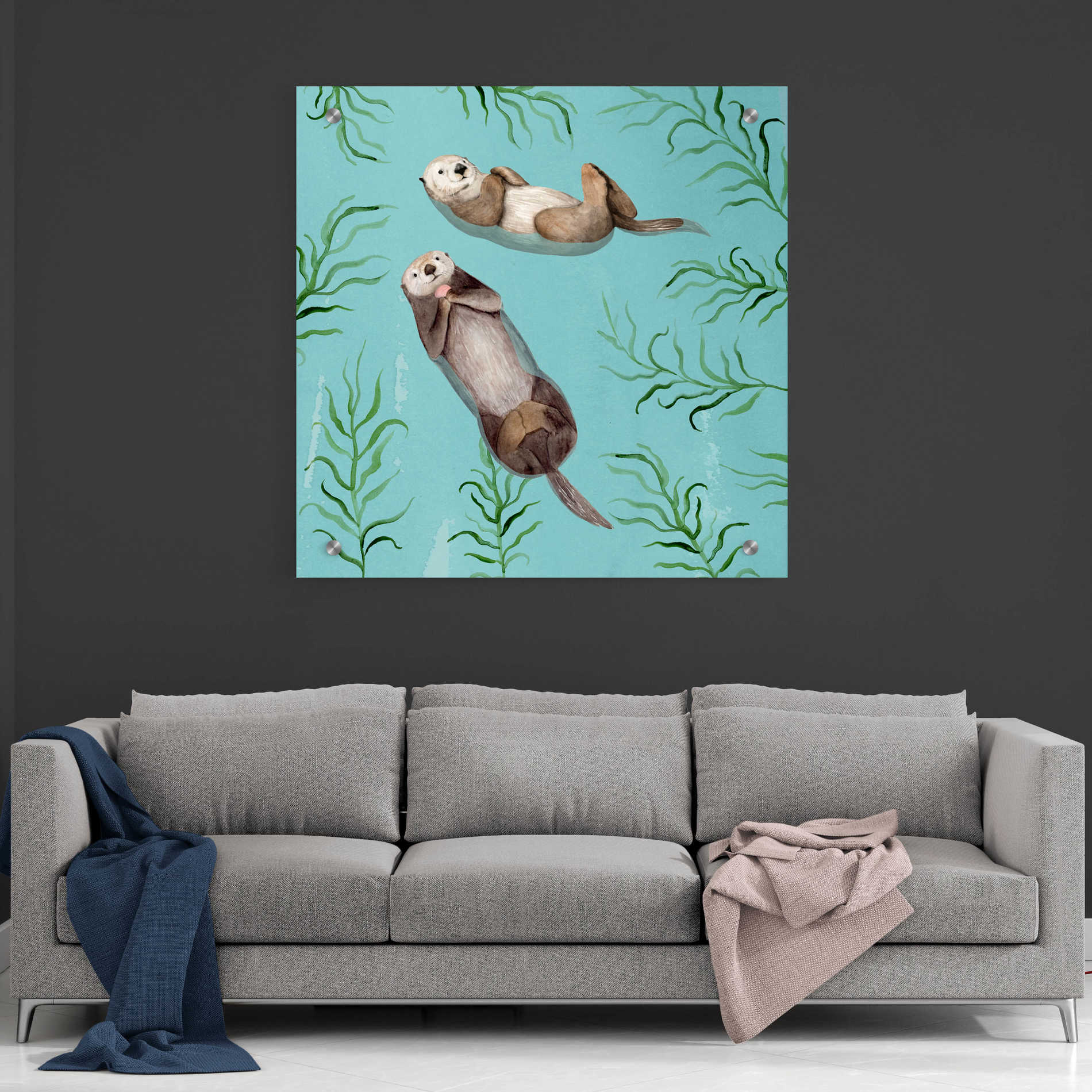 Epic Art 'Otter's Paradise IV' by Victoria Borges, Acrylic Glass Wall Art,36x36