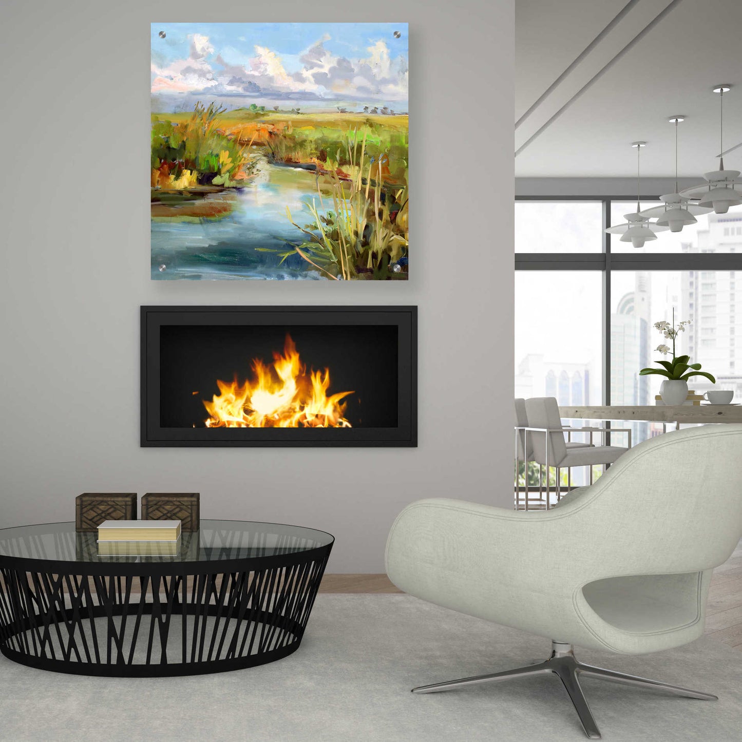 Epic Art 'Afternoon Skies' by Carol Hallock, Acrylic Glass Wall Art,36x36